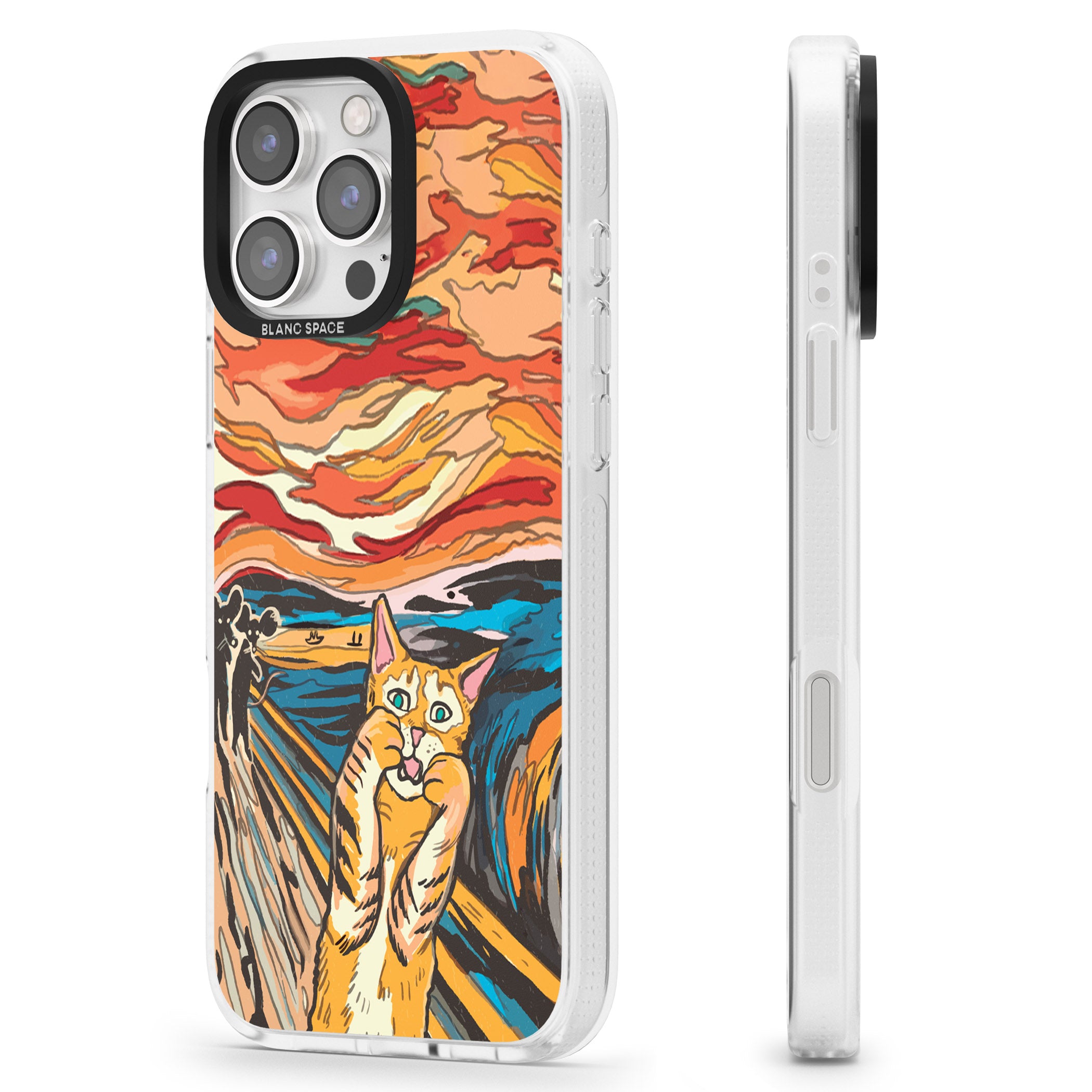 The Meow iPhone 16 Pro Max / 16 Pro Clear Case Impact Air - Blanc Space