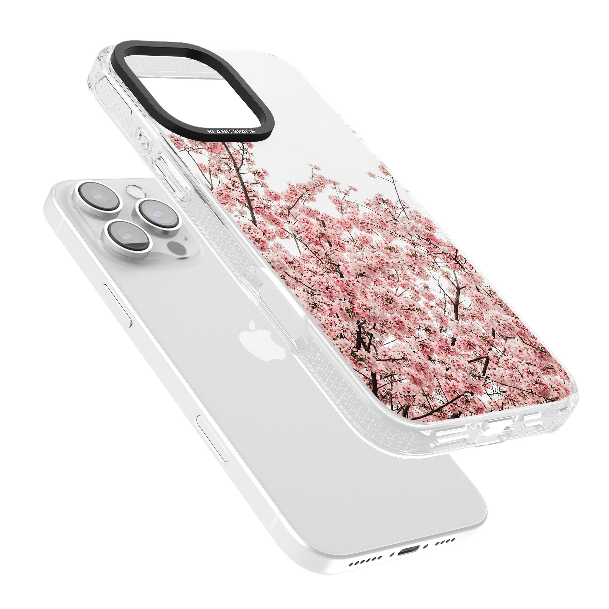 Cherry Blossoms - Real Floral Photographs iPhone 16 Pro Max / 16 Pro Clear Case Impact Air - Blanc Space