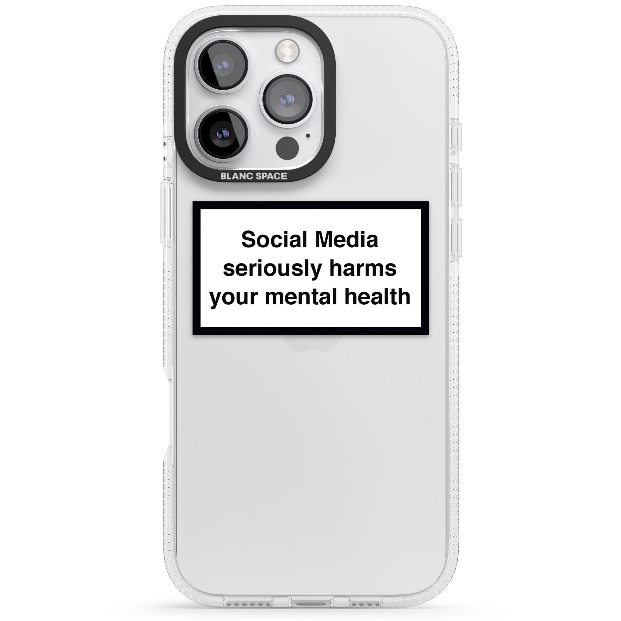 Social Media Quote iPhone 16 Pro Max / 16 Pro Clear Case Impact Air - Blanc Space