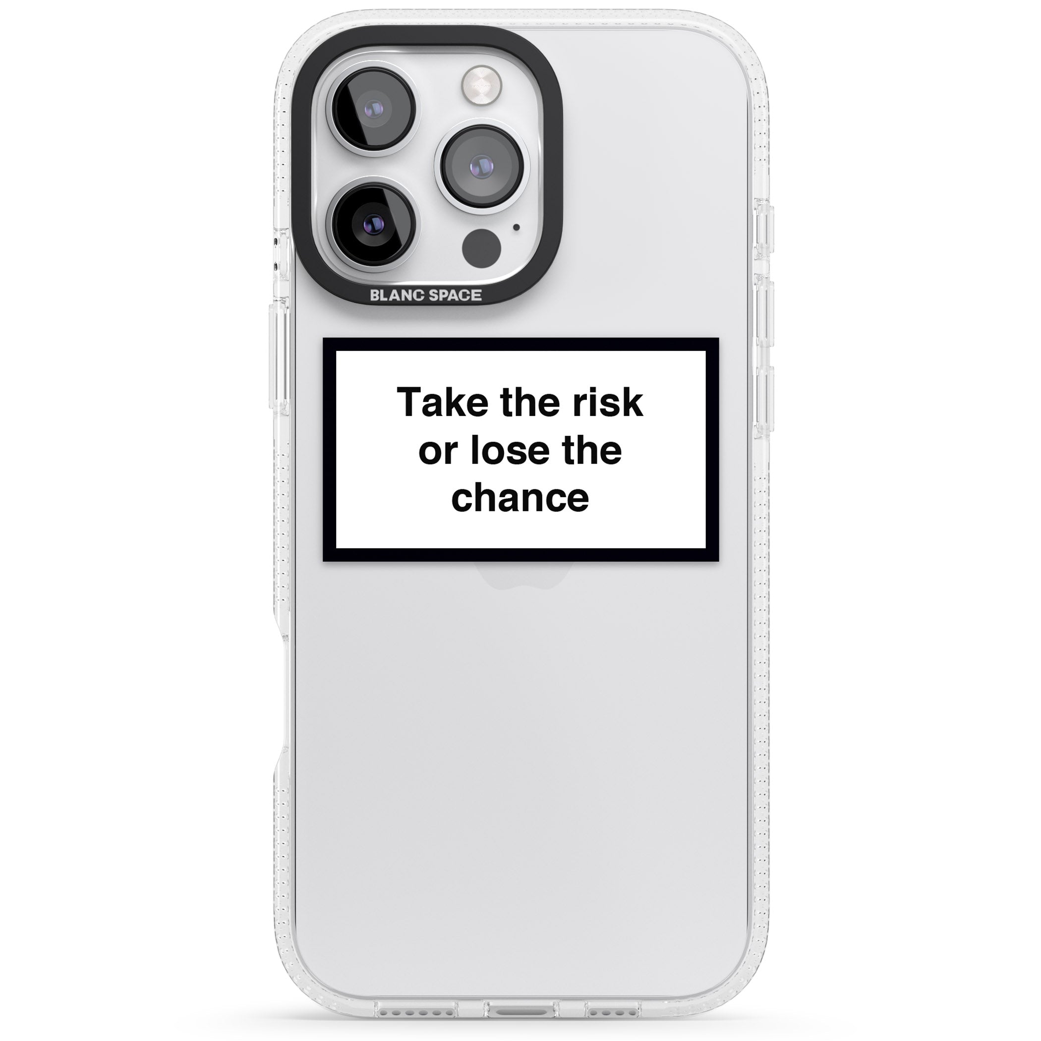 Take the risk or lose the chance iPhone 16 Pro Max / 16 Pro Clear Case Impact Air - Blanc Space
