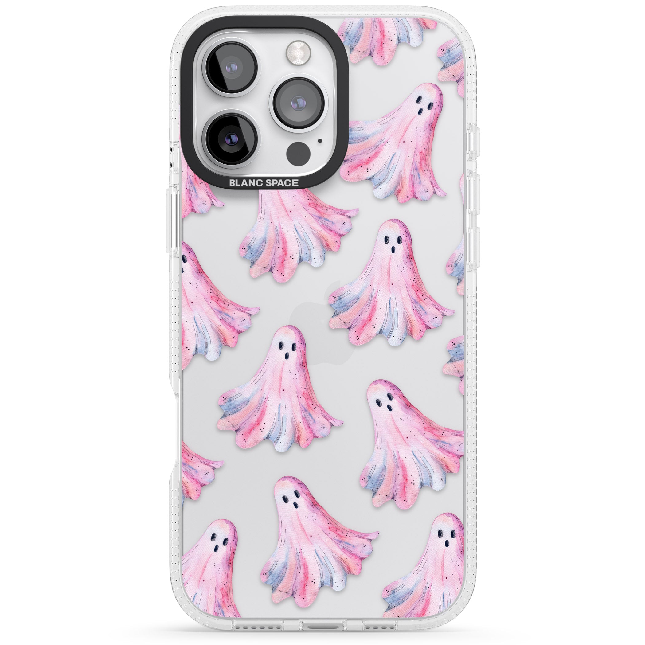 Pink Ghosts iPhone 16 Pro Max / 16 Pro Clear Case Impact Air - Blanc Space