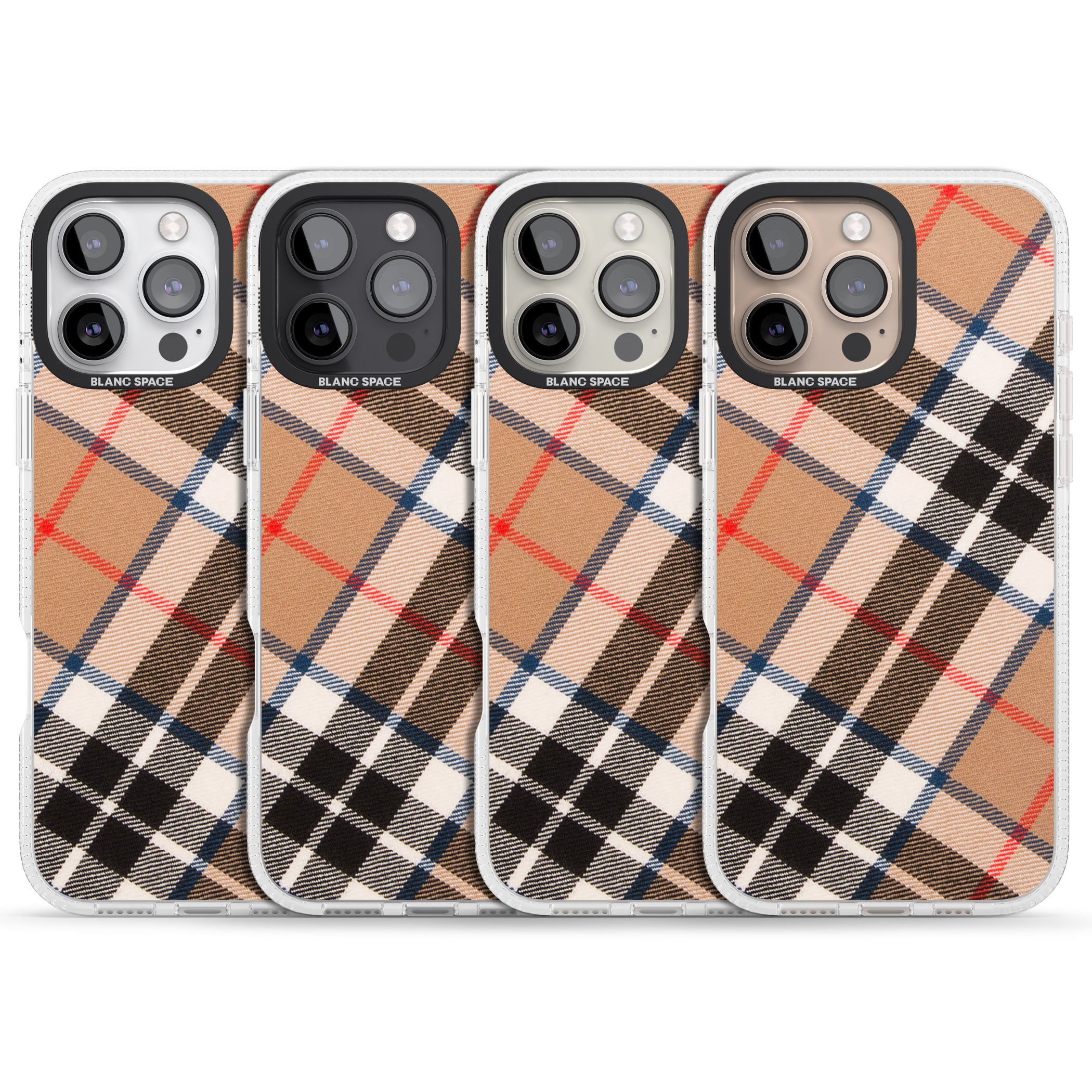 Haymarket Check iPhone 16 Pro Max / 16 Pro Clear Case Impact Air - Blanc Space