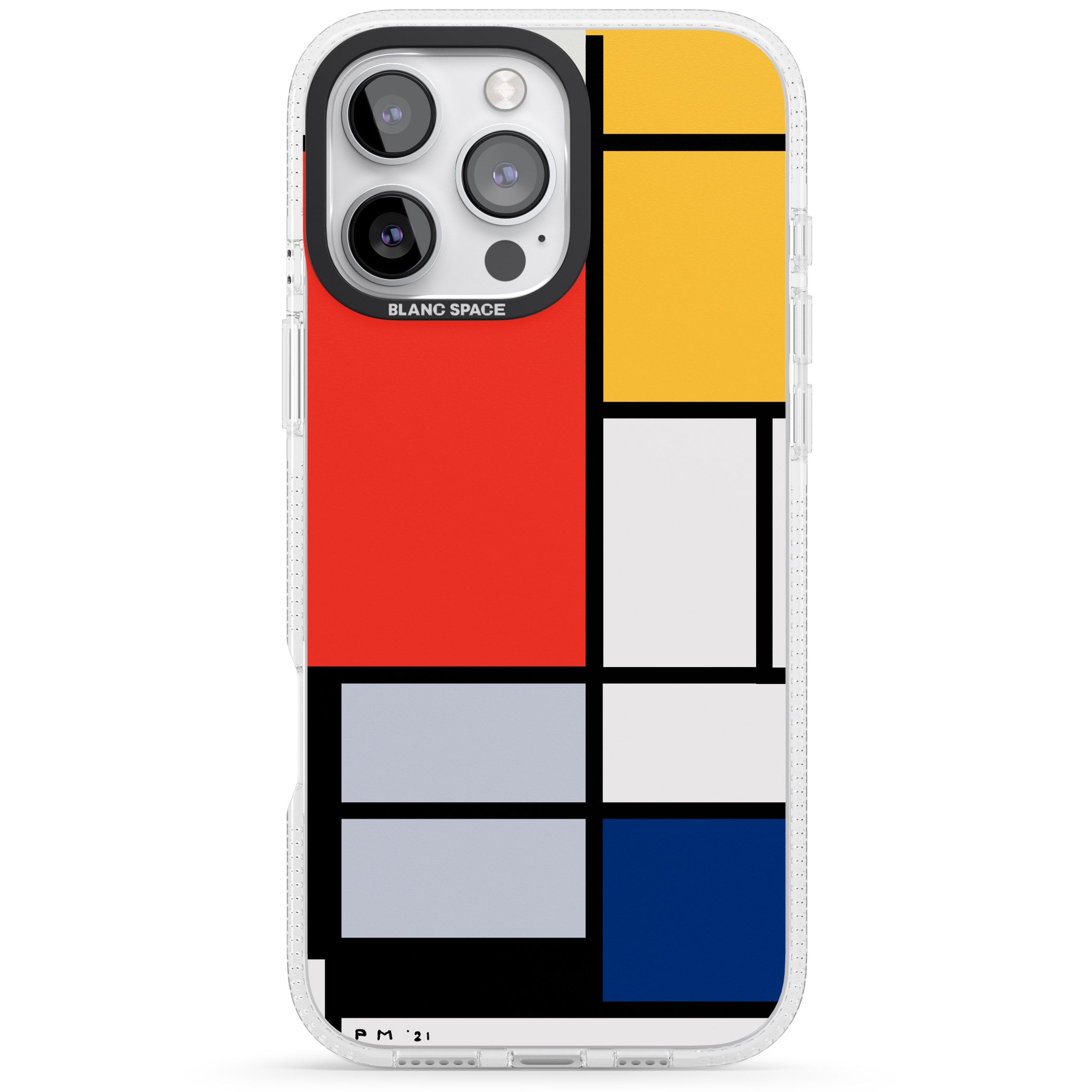 Piet Mondrian's Composition iPhone 16 Pro Max / 16 Pro Clear Case Impact Air - Blanc Space