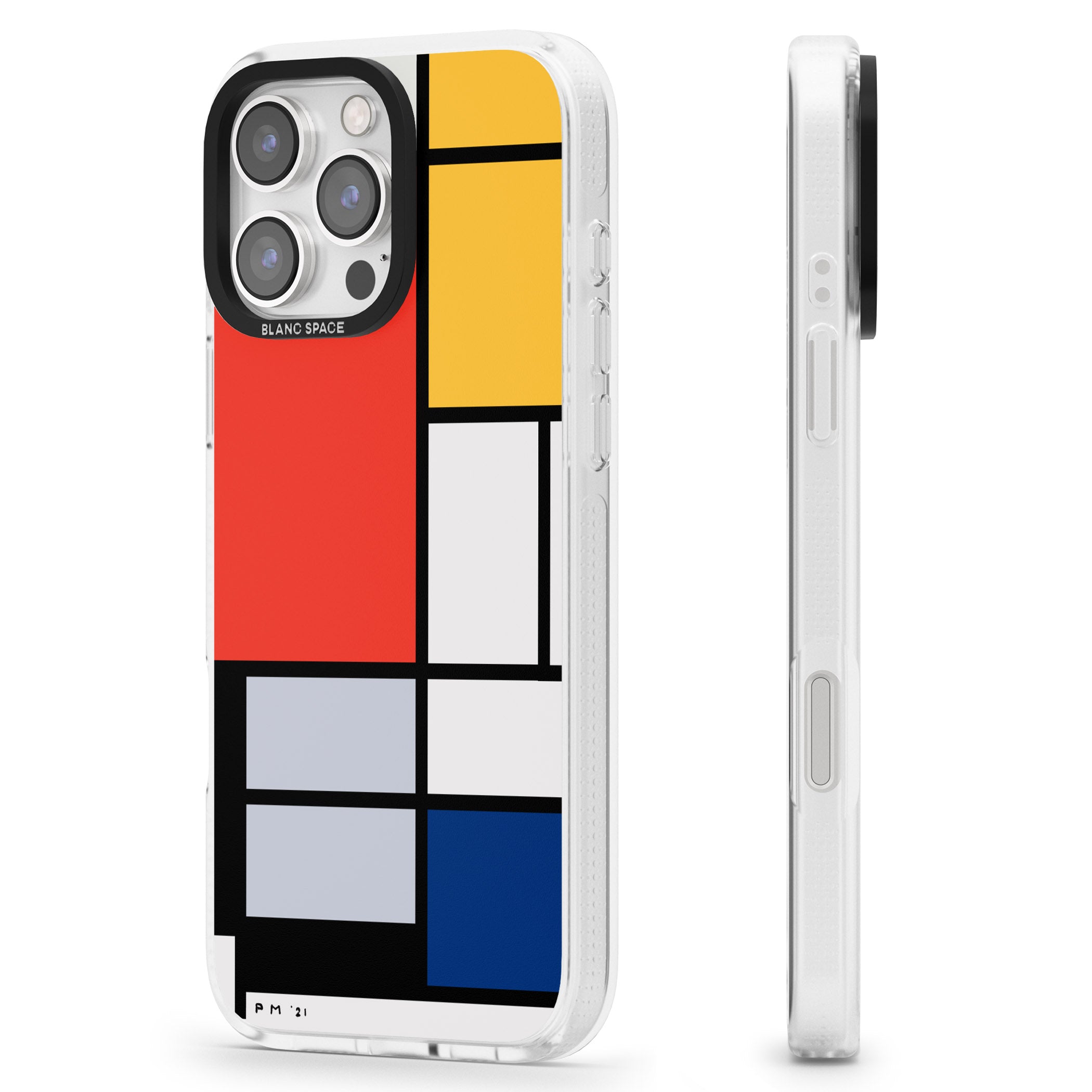 Piet Mondrian's Composition iPhone 16 Pro Max / 16 Pro Clear Case Impact Air - Blanc Space
