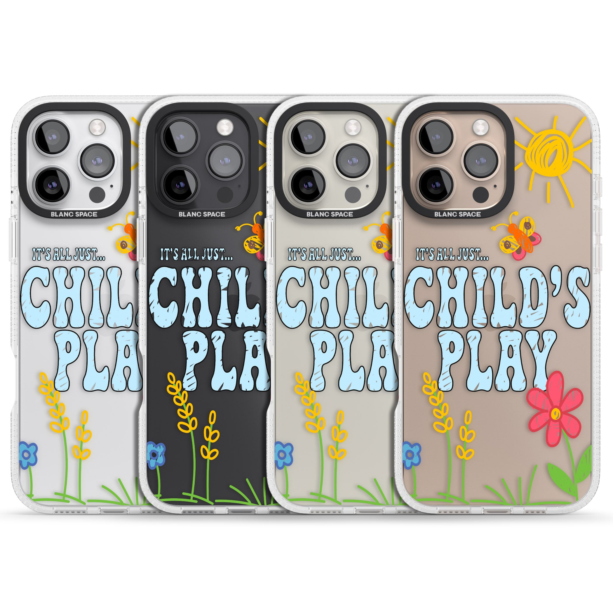 Child's Play iPhone 16 Pro Max / 16 Pro Clear Case Impact Air - Blanc Space