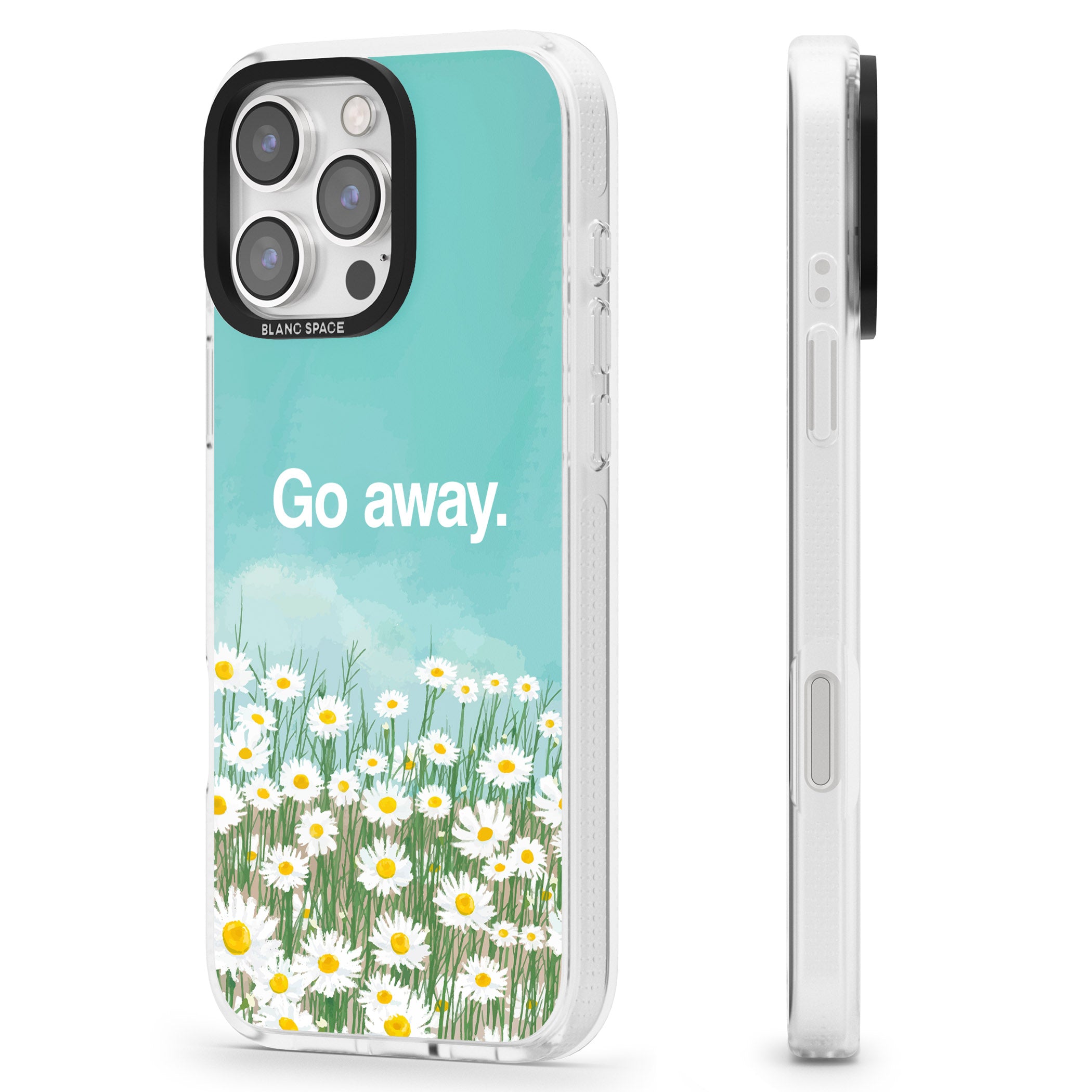 Go away iPhone 16 Pro Max / 16 Pro Clear Case Impact Air - Blanc Space