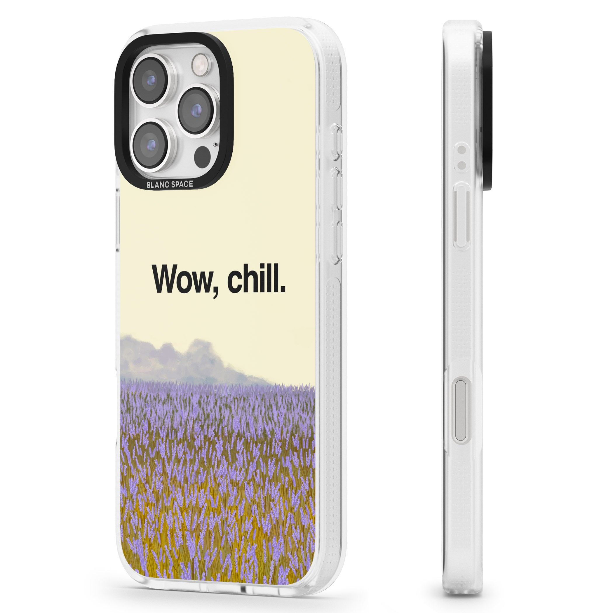 Wow, chill iPhone 16 Pro Max / 16 Pro Clear Case Impact Air - Blanc Space