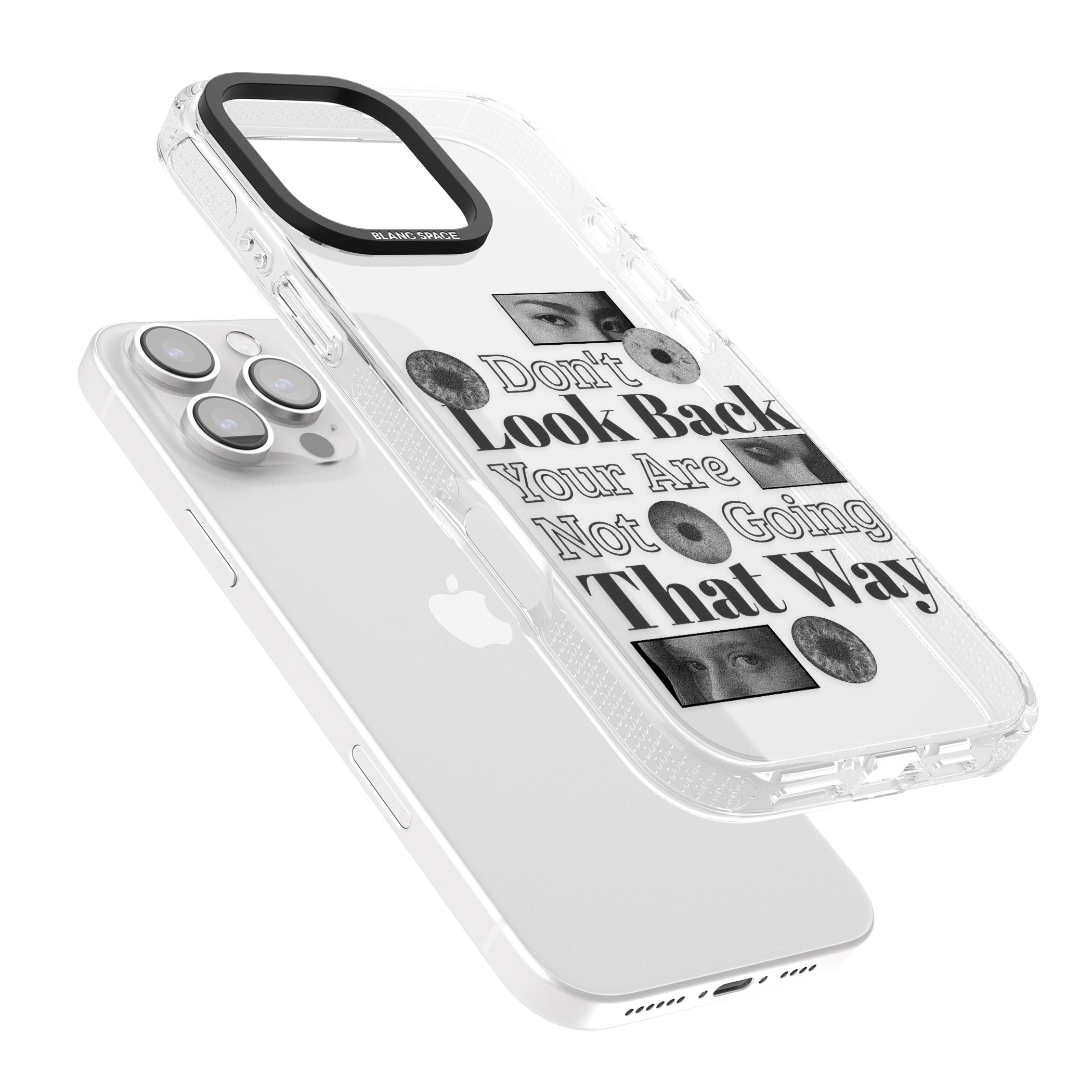 Don't Look Back iPhone 16 Pro Max / 16 Pro Clear Case Impact Air - Blanc Space