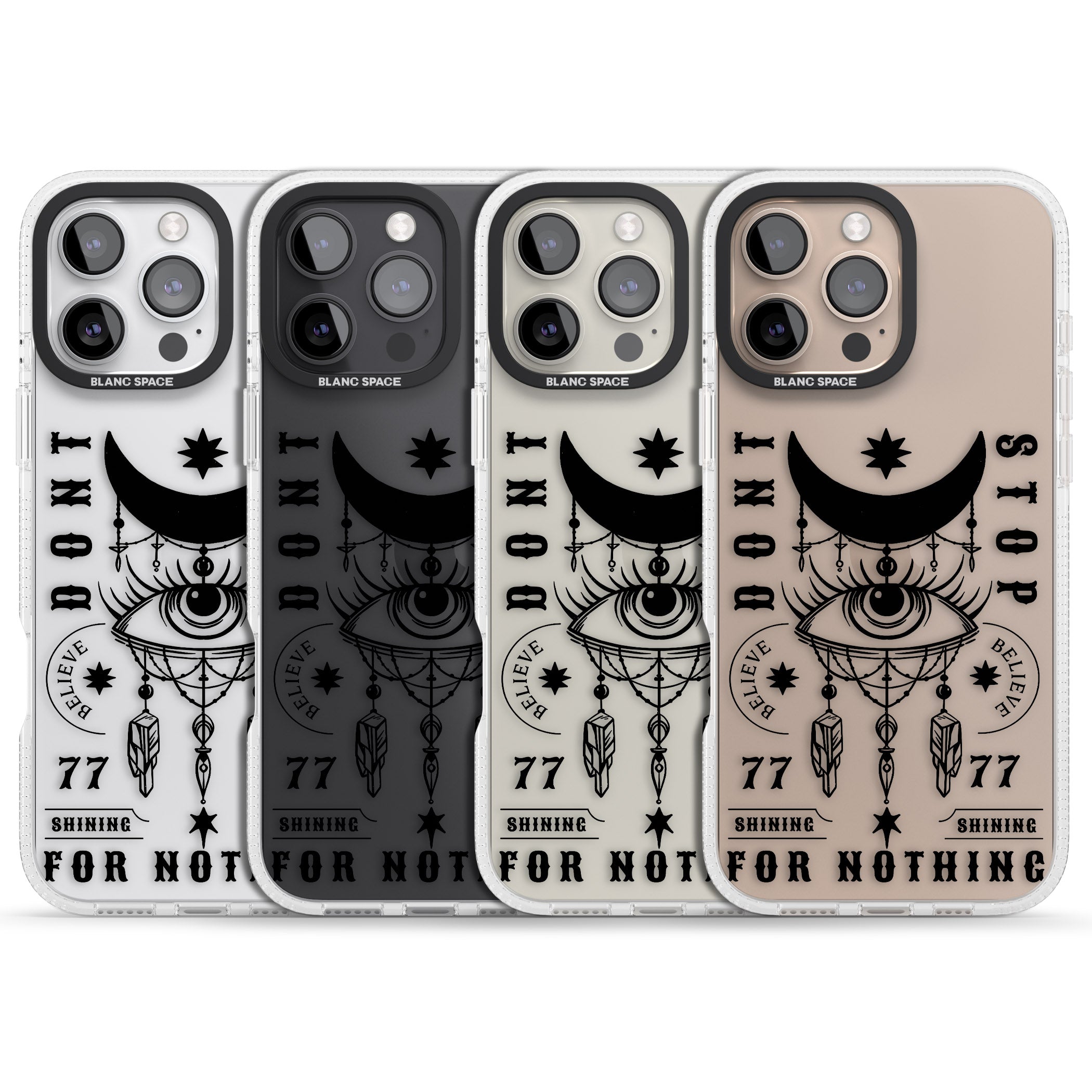 Don't Stop For Nothing iPhone 16 Pro Max / 16 Pro Clear Case Impact Air - Blanc Space