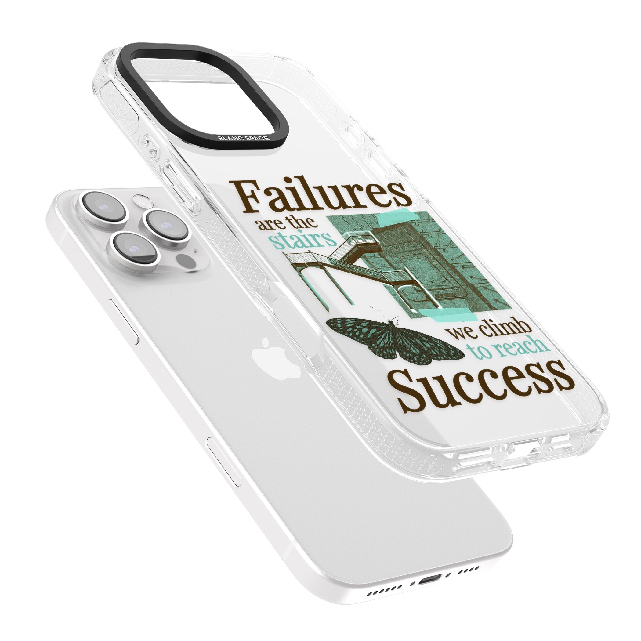 Fail To Succeed iPhone 16 Pro Max / 16 Pro Clear Case Impact Air - Blanc Space