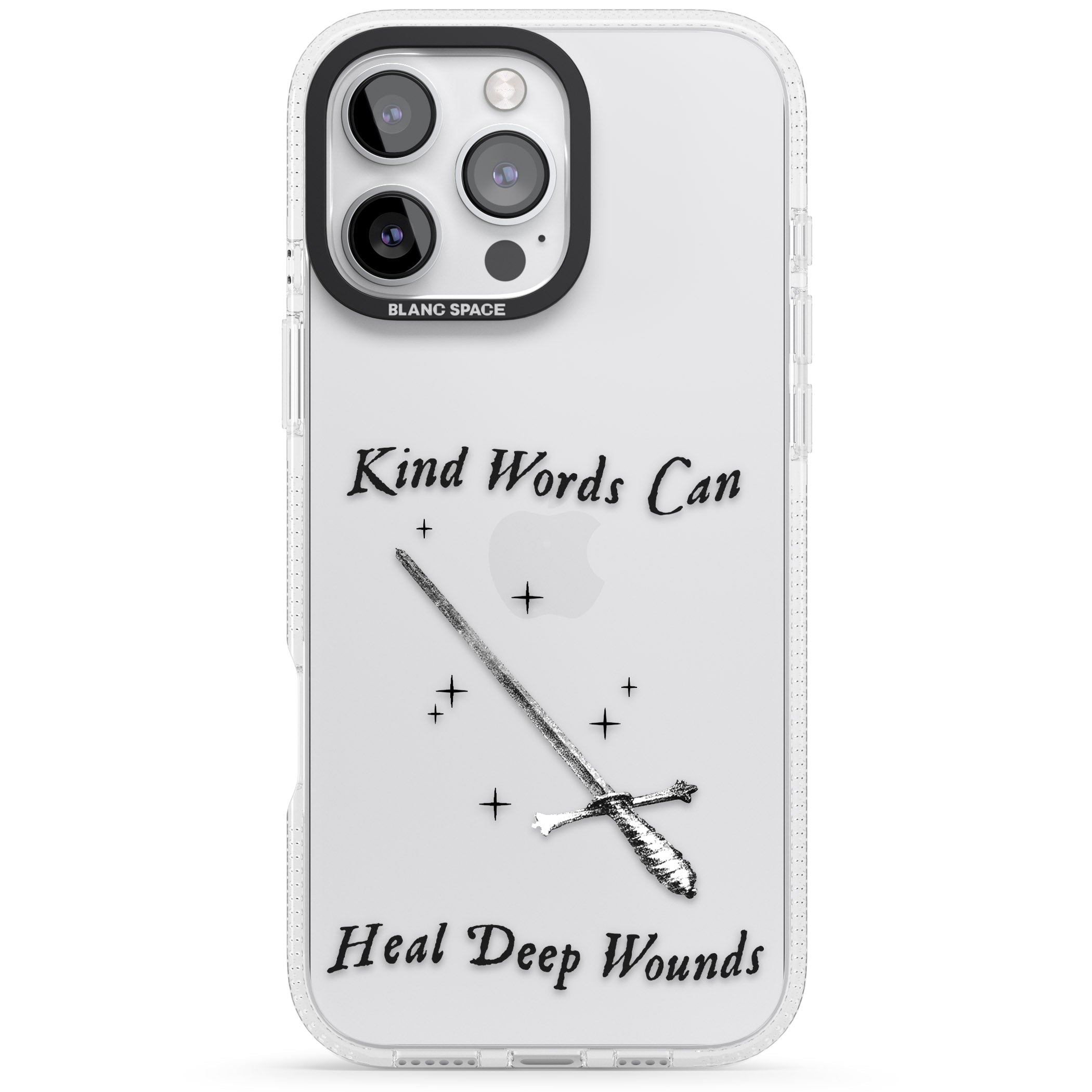 Kind Words Can Heal Deep Wounds iPhone 16 Pro Max / 16 Pro Clear Case Impact Air - Blanc Space