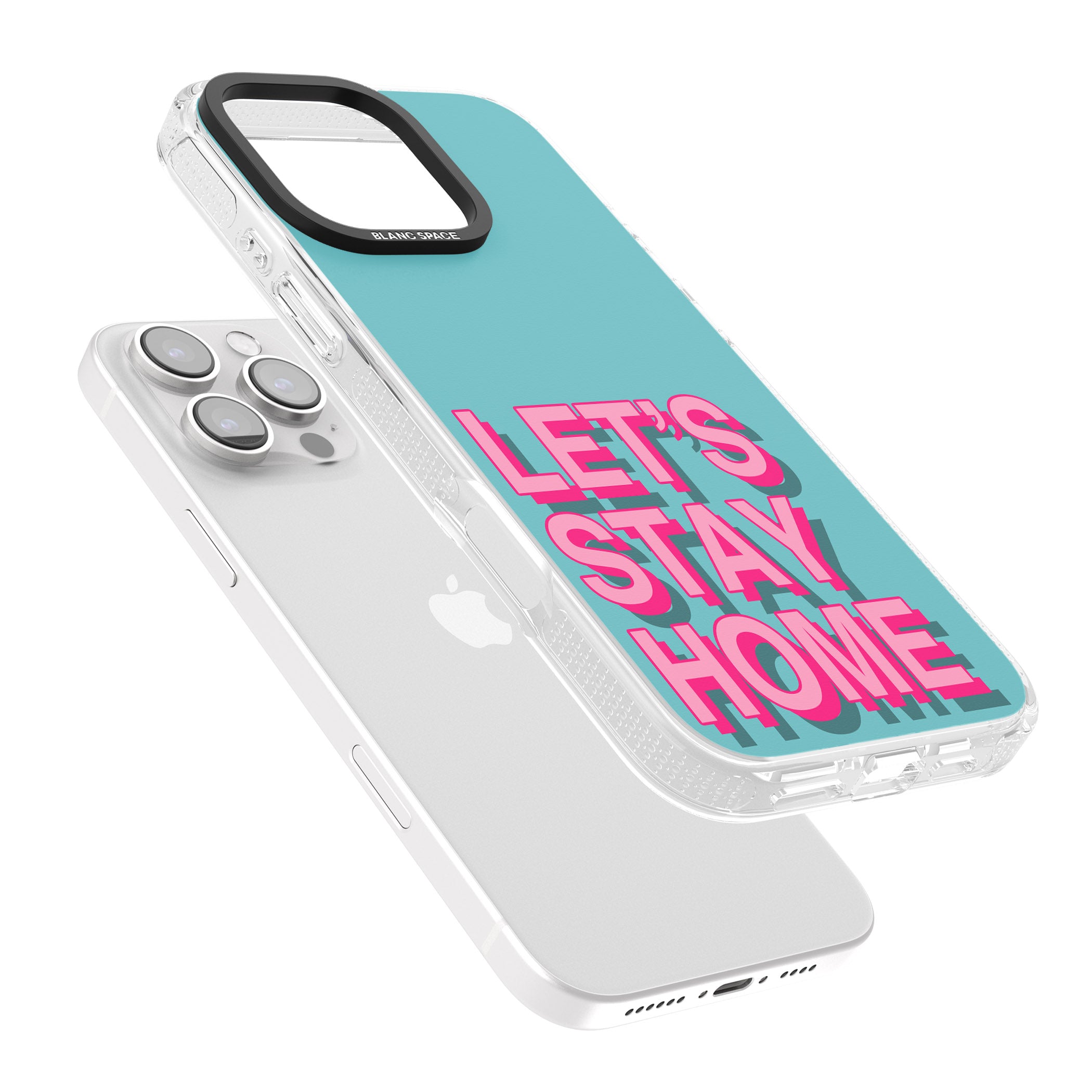 Let's Stay Home iPhone 16 Pro Max / 16 Pro Clear Case Impact Air - Blanc Space