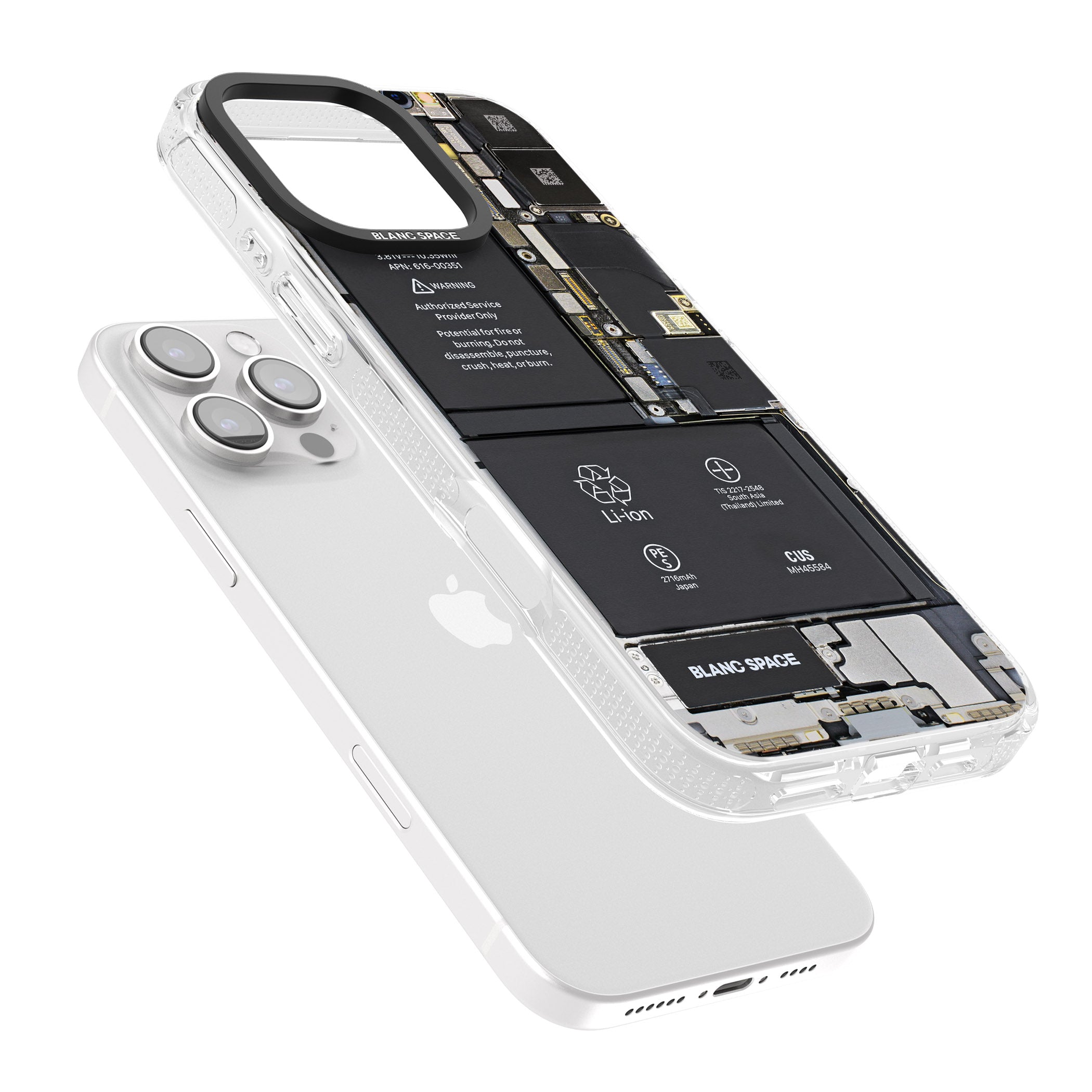 Circuit Board iPhone 16 Pro Max / 16 Pro Clear Case Impact Air - Blanc Space