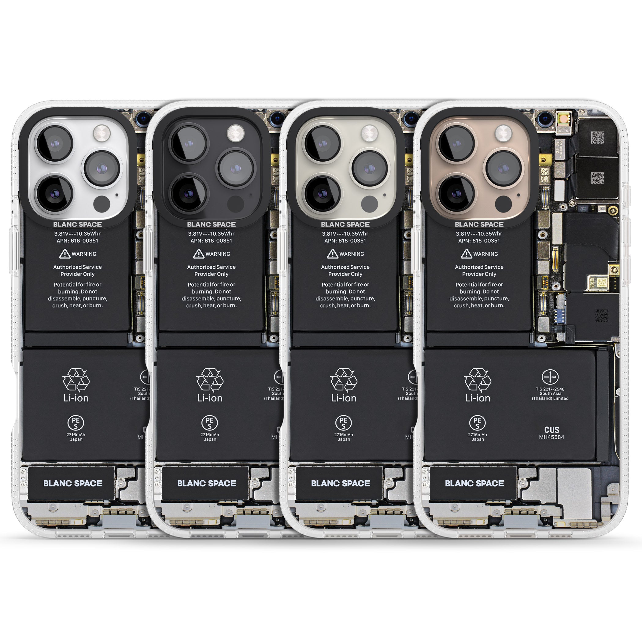 Circuit Board iPhone 16 Pro Max / 16 Pro Clear Case Impact Air - Blanc Space