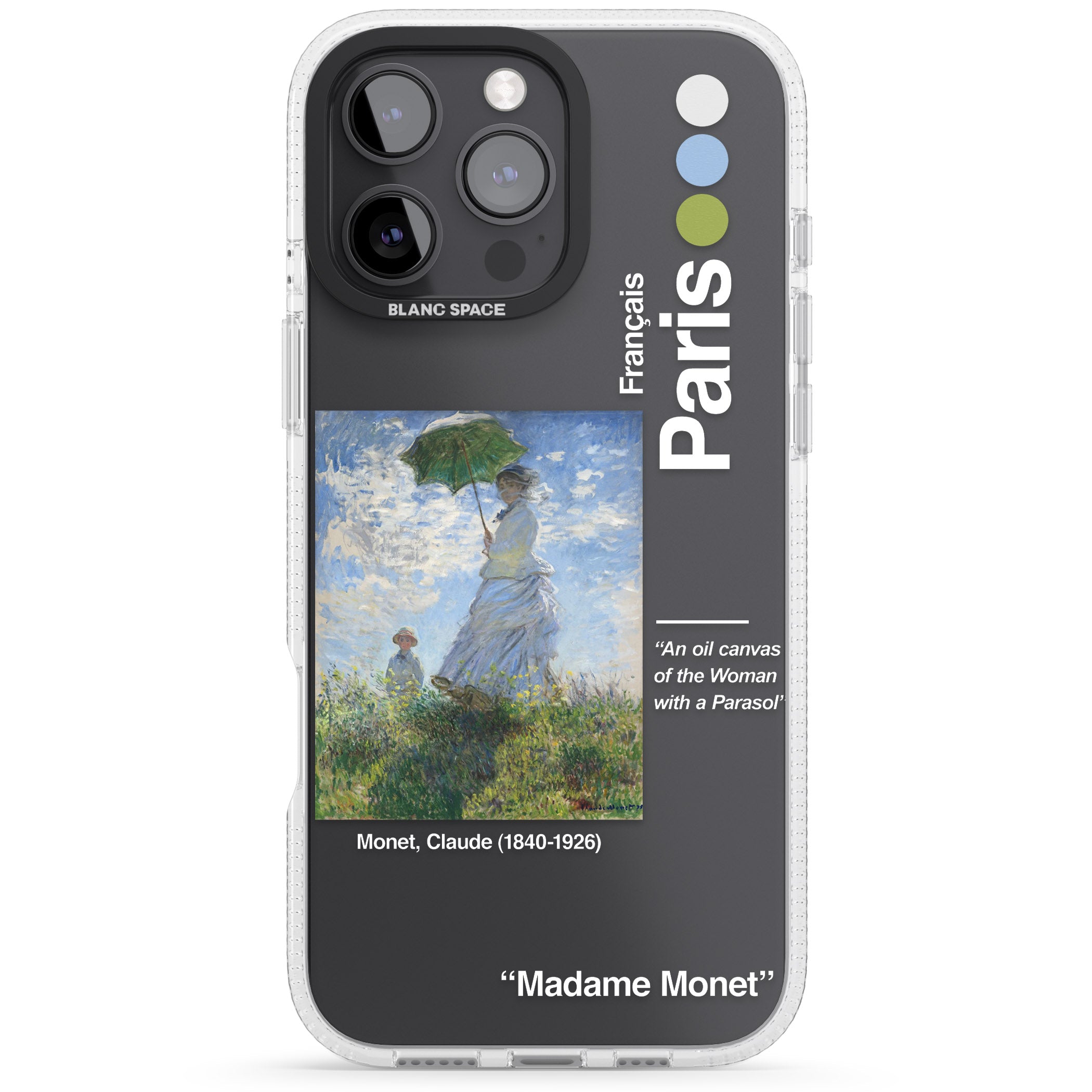 Madame Monet and Her Son iPhone 16 Pro Max / 16 Pro Clear Case Impact Air - Blanc Space