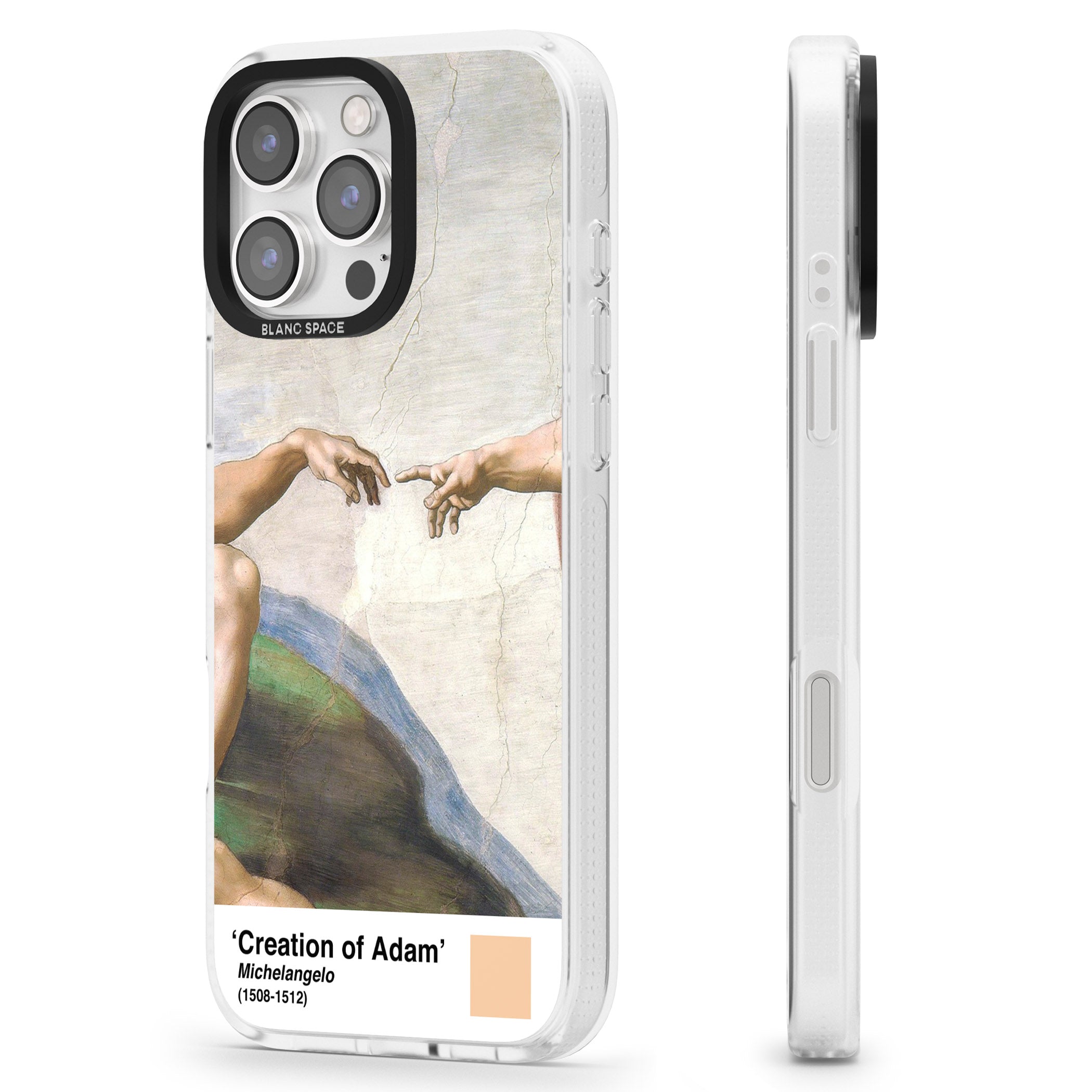 Creation of Adam iPhone 16 Pro Max / 16 Pro Clear Case Impact Air - Blanc Space