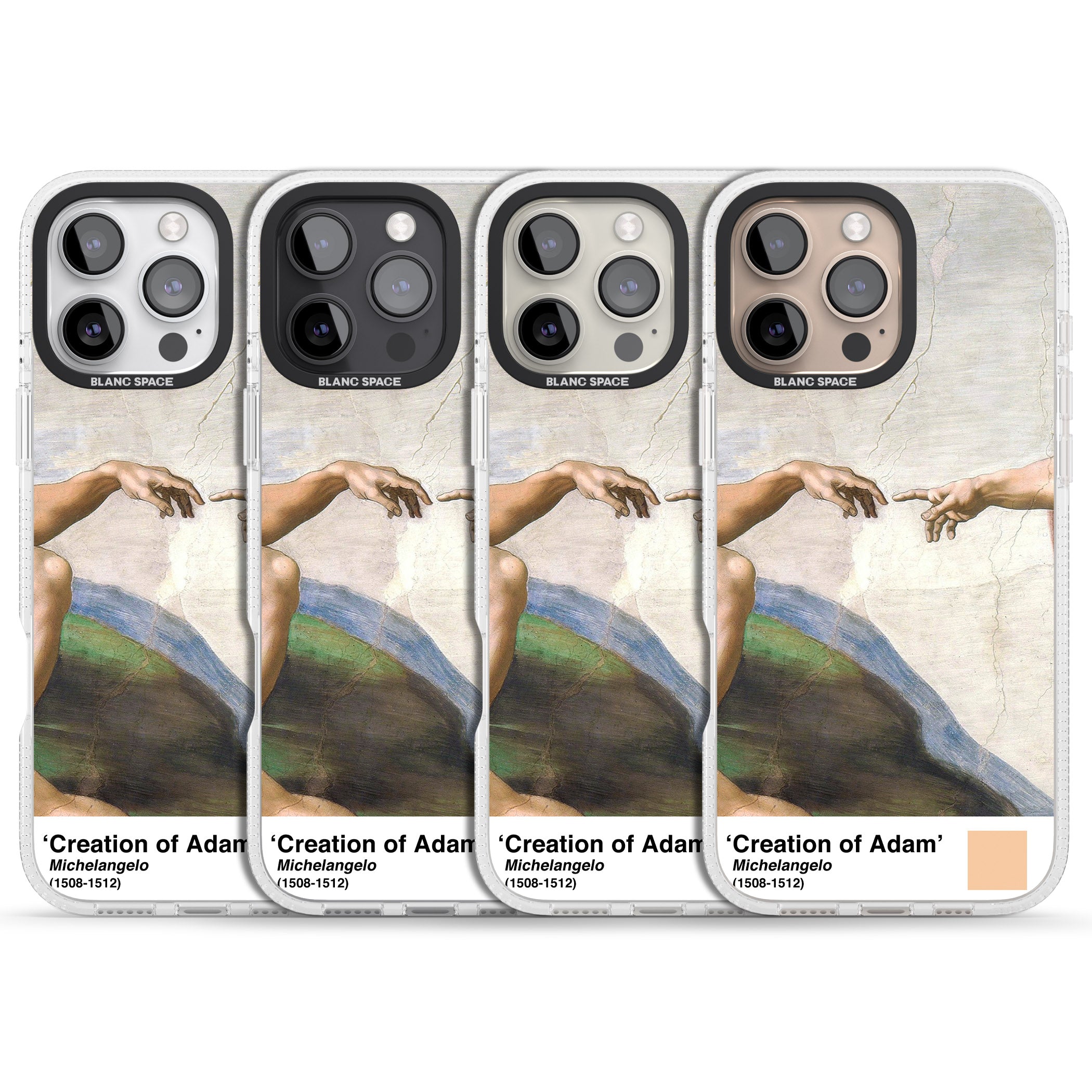 Creation of Adam iPhone 16 Pro Max / 16 Pro Clear Case Impact Air - Blanc Space