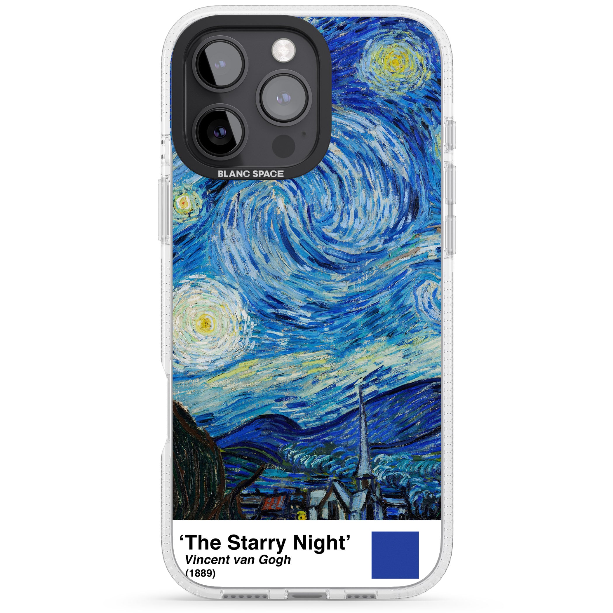 The Starry Night iPhone 16 Pro Max / 16 Pro Clear Case Impact Air - Blanc Space