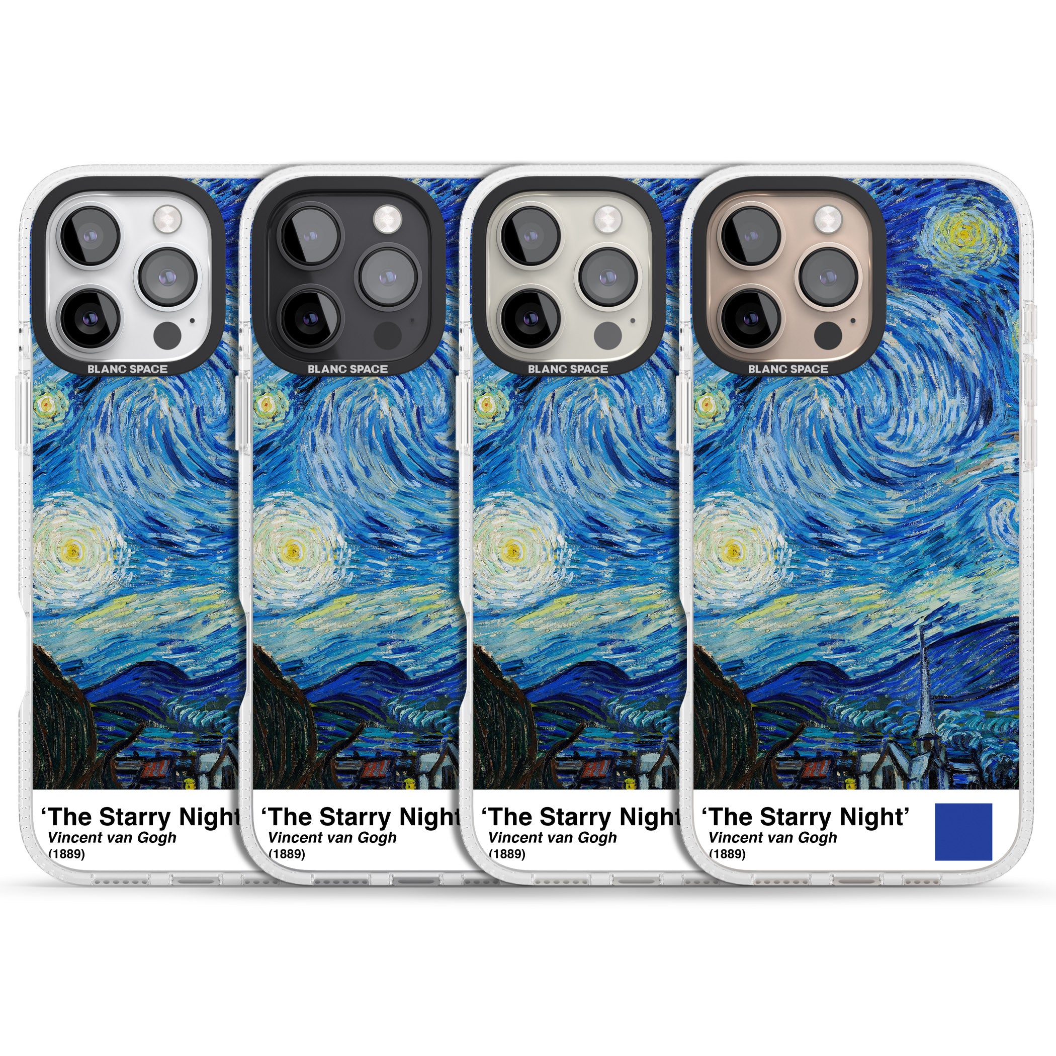 The Starry Night iPhone 16 Pro Max / 16 Pro Clear Case Impact Air - Blanc Space