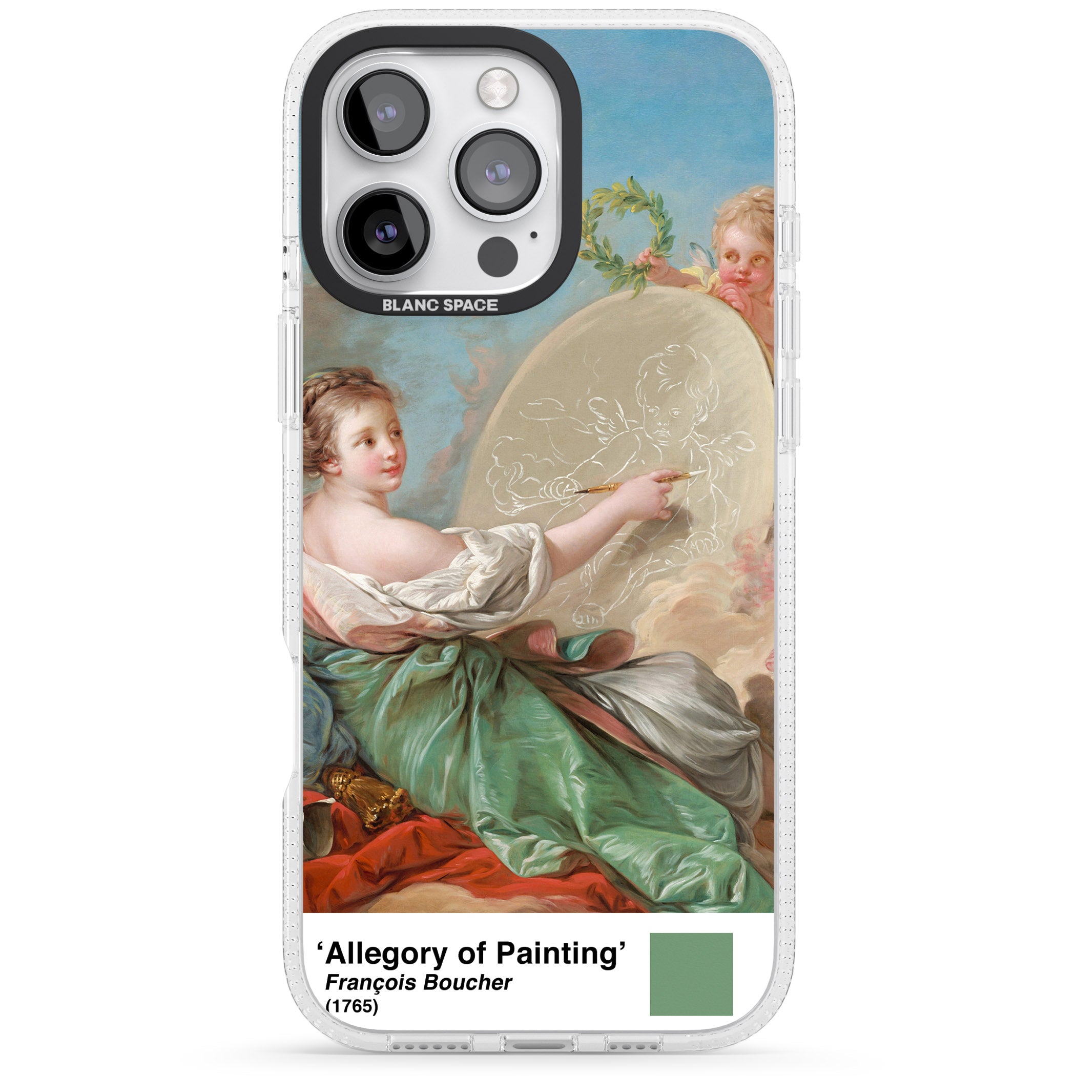 Allegory of Painting iPhone 16 Pro Max / 16 Pro Clear Case Impact Air - Blanc Space