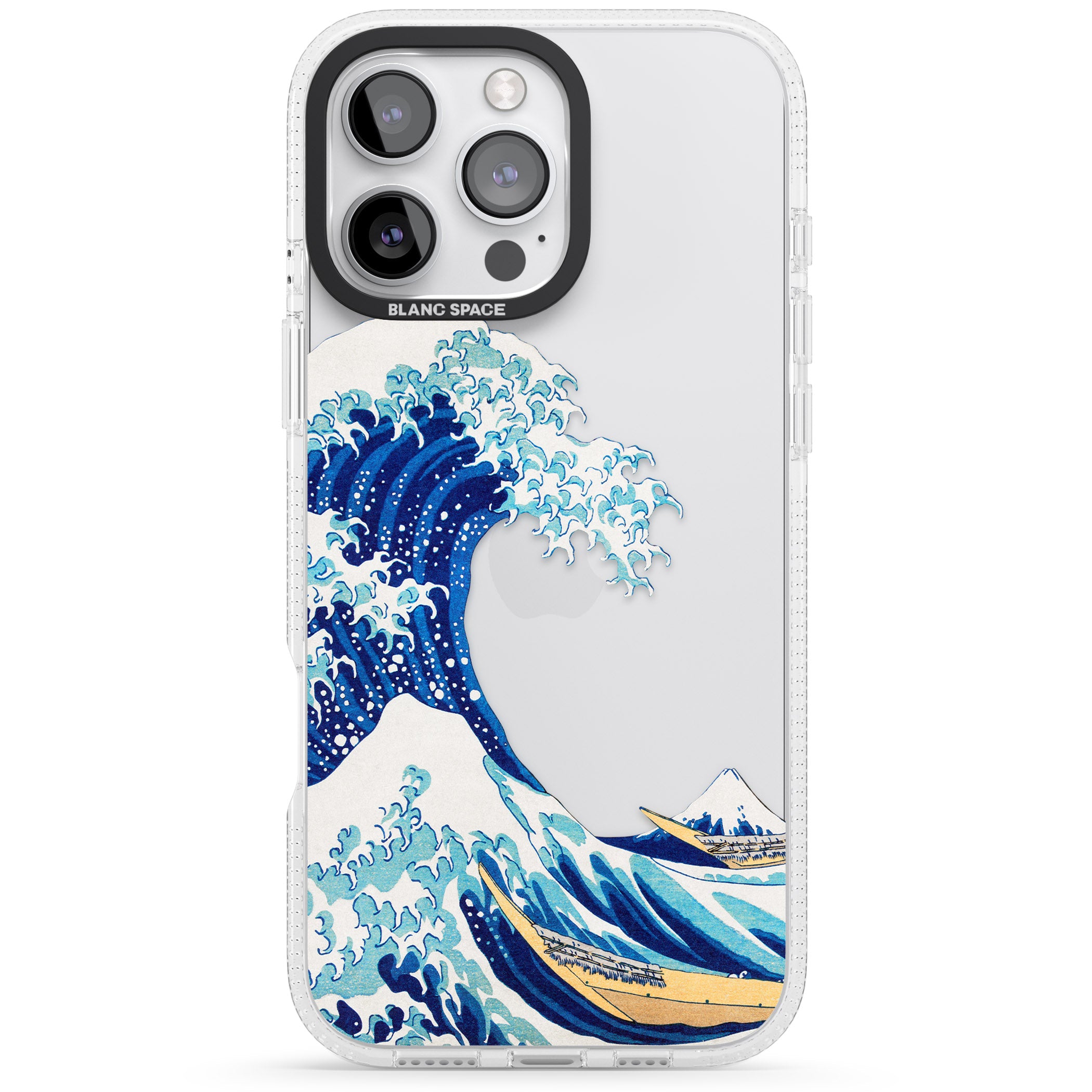 The Great Wave of Kanagawa iPhone 16 Pro Max / 16 Pro Clear Case Impact Air - Blanc Space
