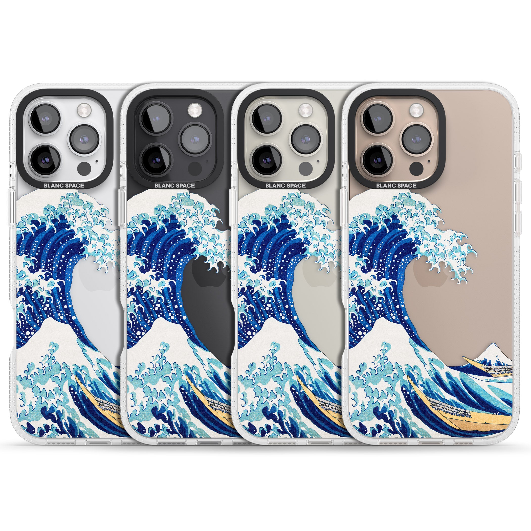 The Great Wave of Kanagawa iPhone 16 Pro Max / 16 Pro Clear Case Impact Air - Blanc Space