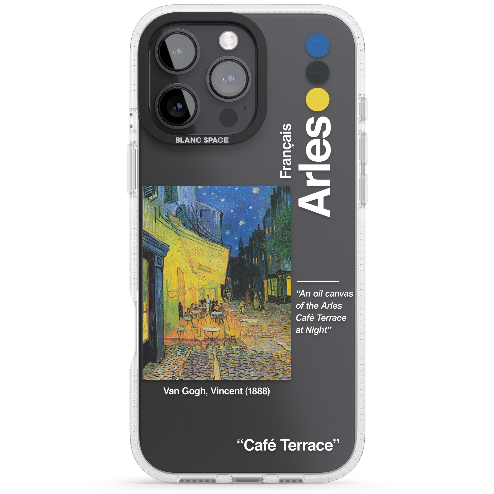 Cafe Terrace at Night iPhone 16 Pro Max / 16 Pro Clear Case Impact Air - Blanc Space