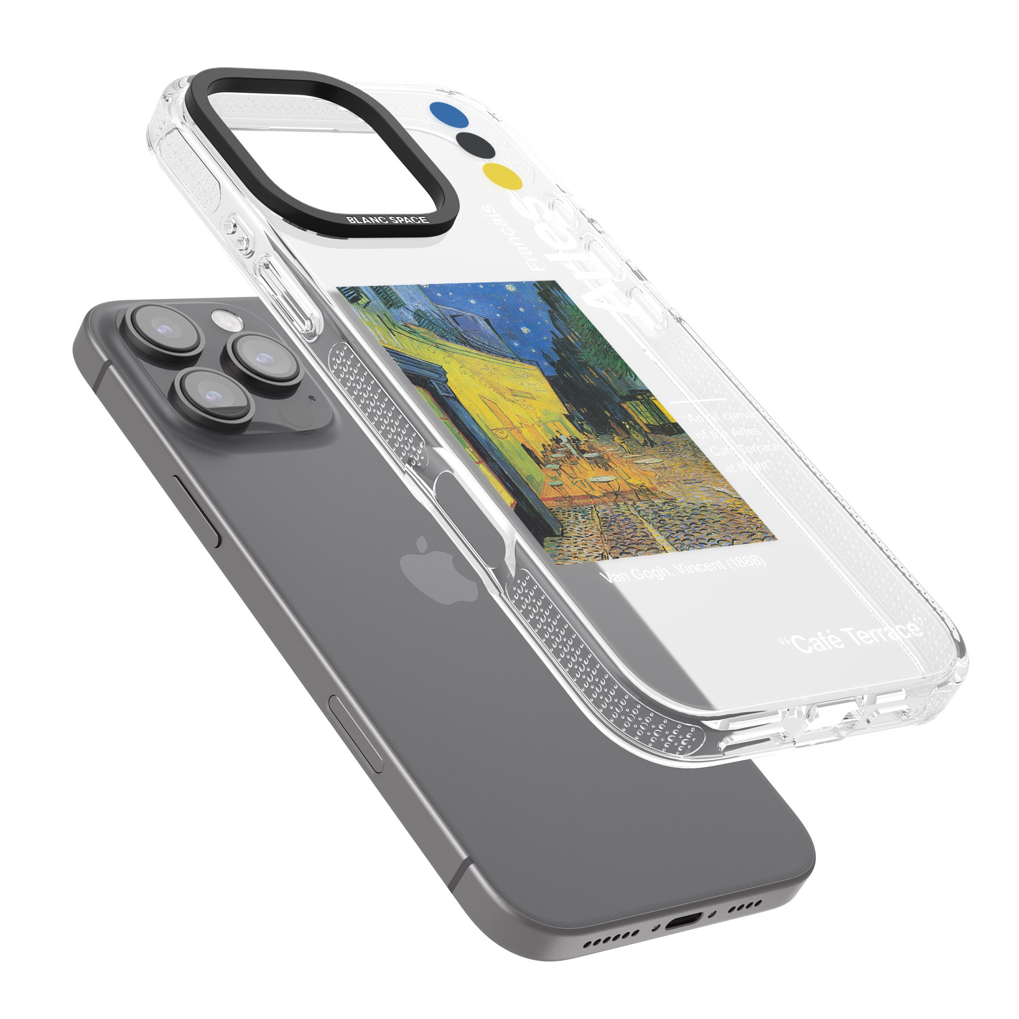 Cafe Terrace at Night iPhone 16 Pro Max / 16 Pro Clear Case Impact Air - Blanc Space