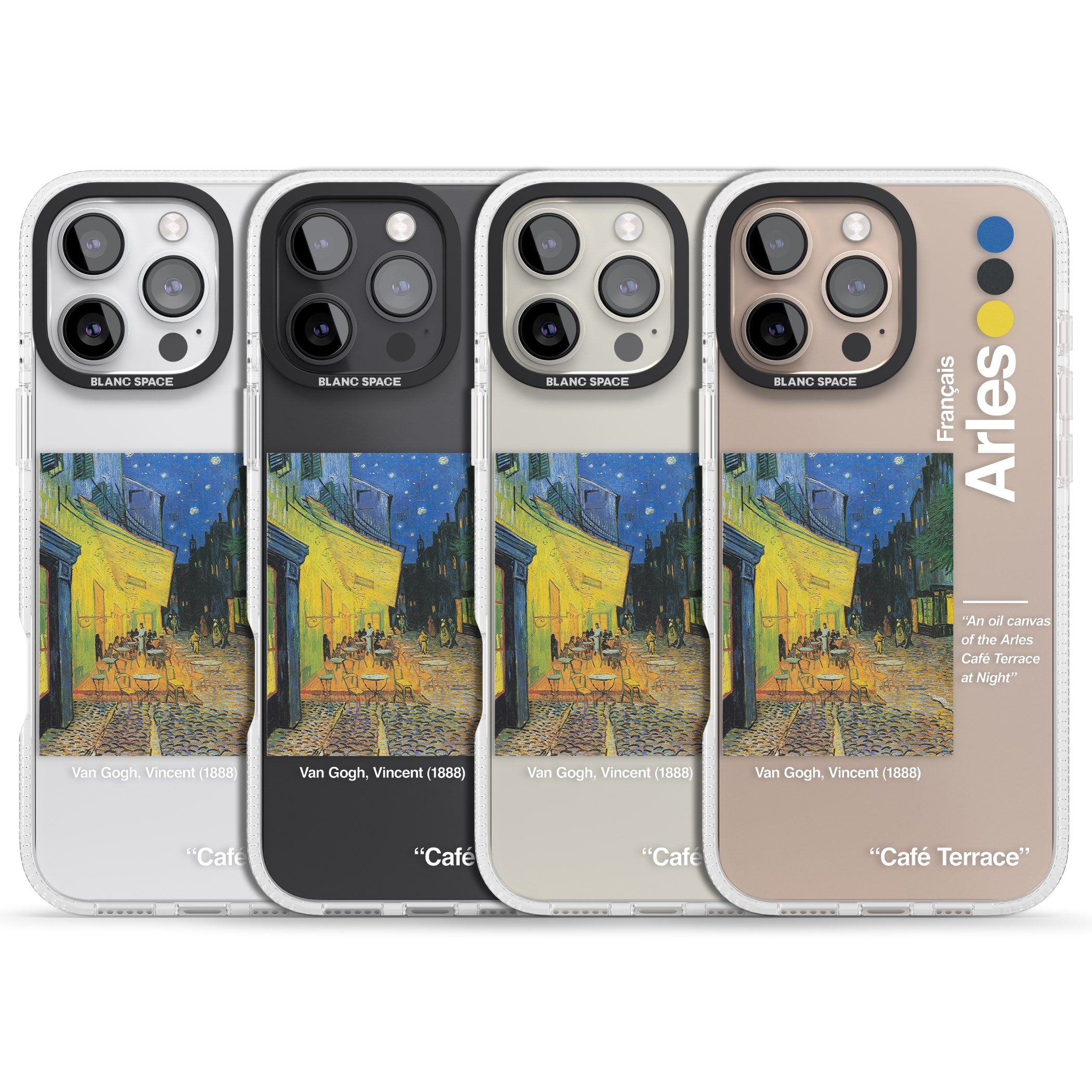 Cafe Terrace at Night iPhone 16 Pro Max / 16 Pro Clear Case Impact Air - Blanc Space