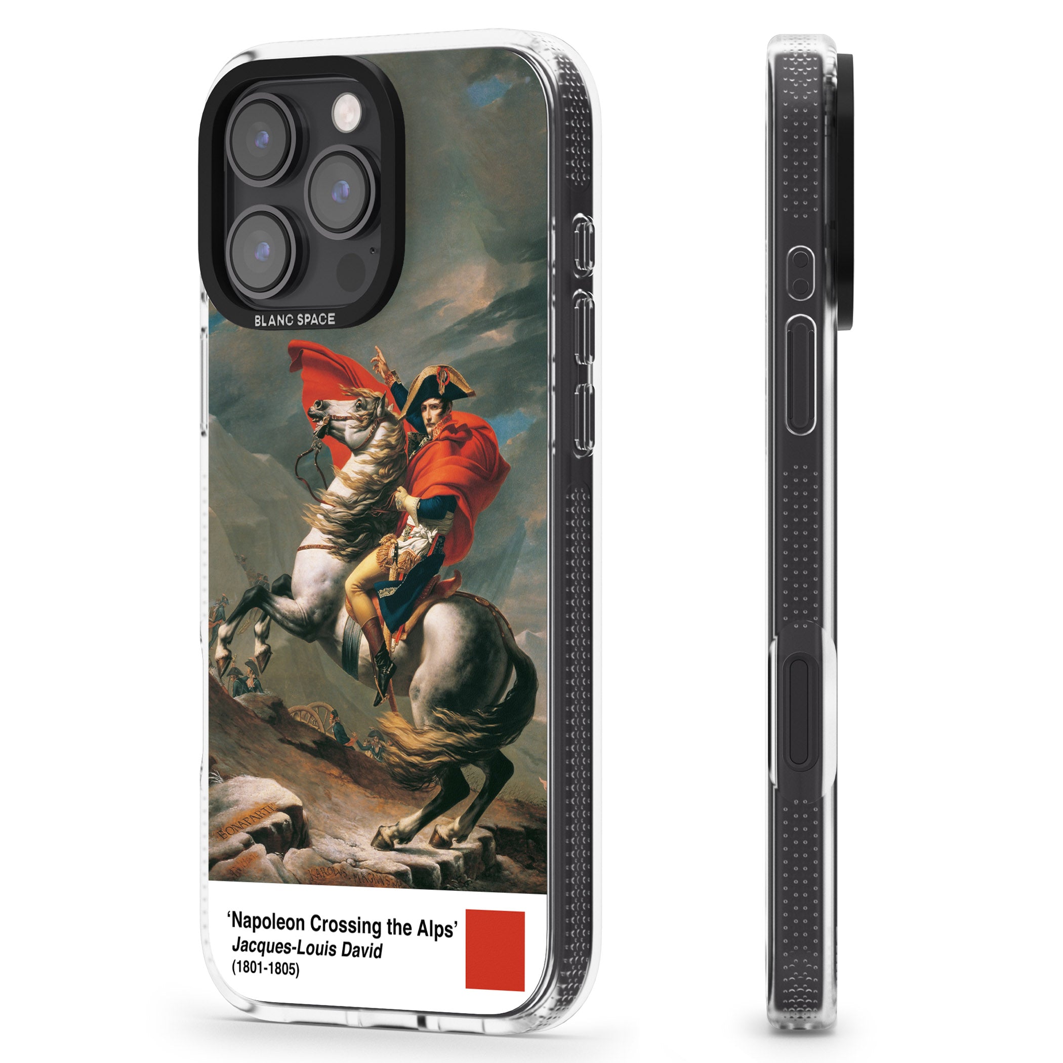 Napoleon Crossing the Alps iPhone 16 Pro Max / 16 Pro Clear Case Impact Air - Blanc Space
