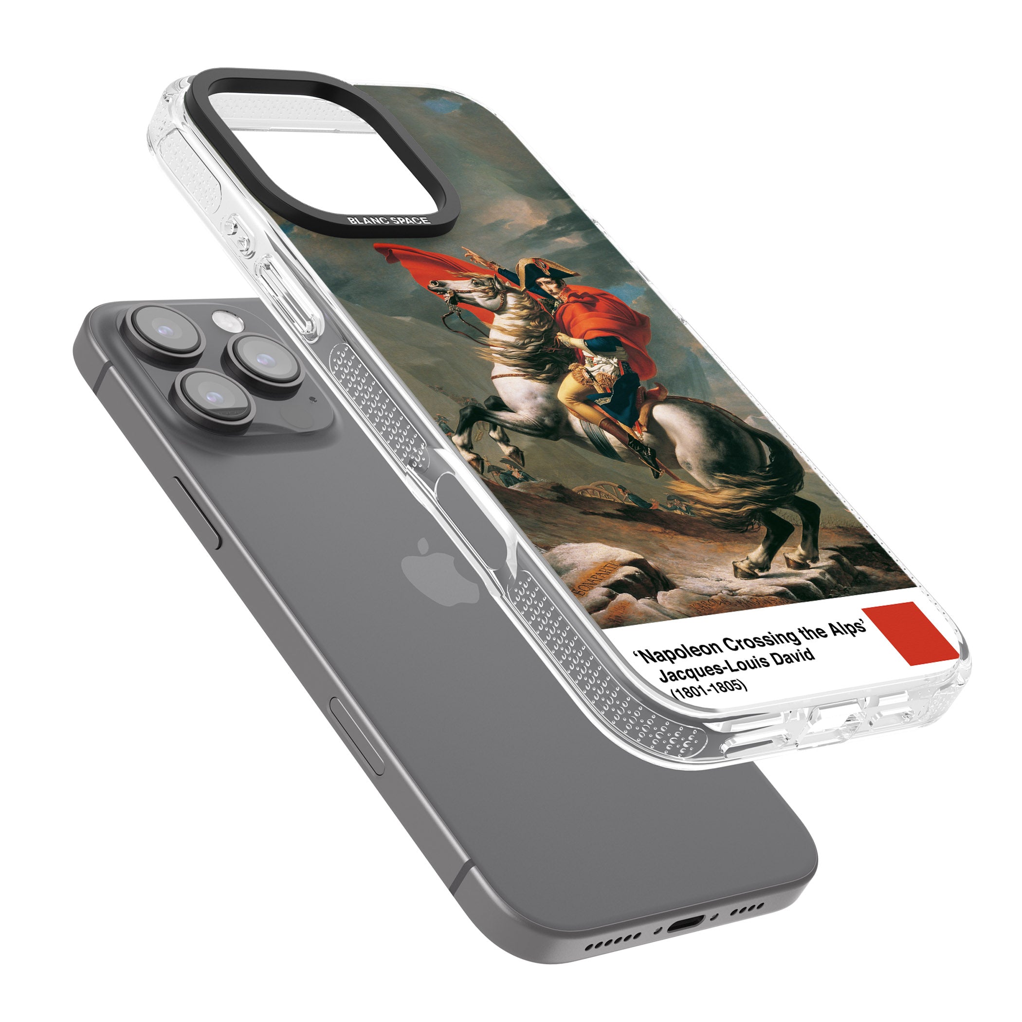 Napoleon Crossing the Alps iPhone 16 Pro Max / 16 Pro Clear Case Impact Air - Blanc Space