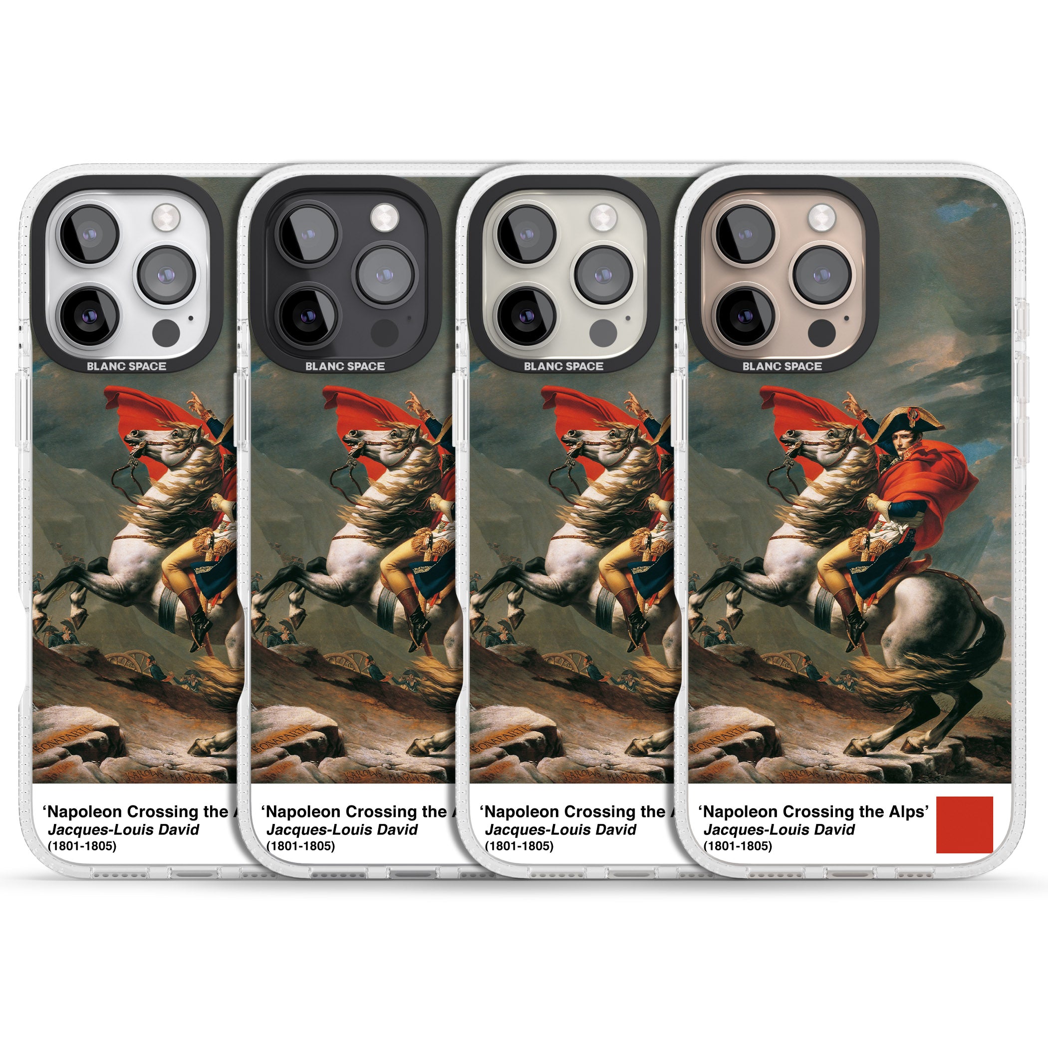 Napoleon Crossing the Alps iPhone 16 Pro Max / 16 Pro Clear Case Impact Air - Blanc Space