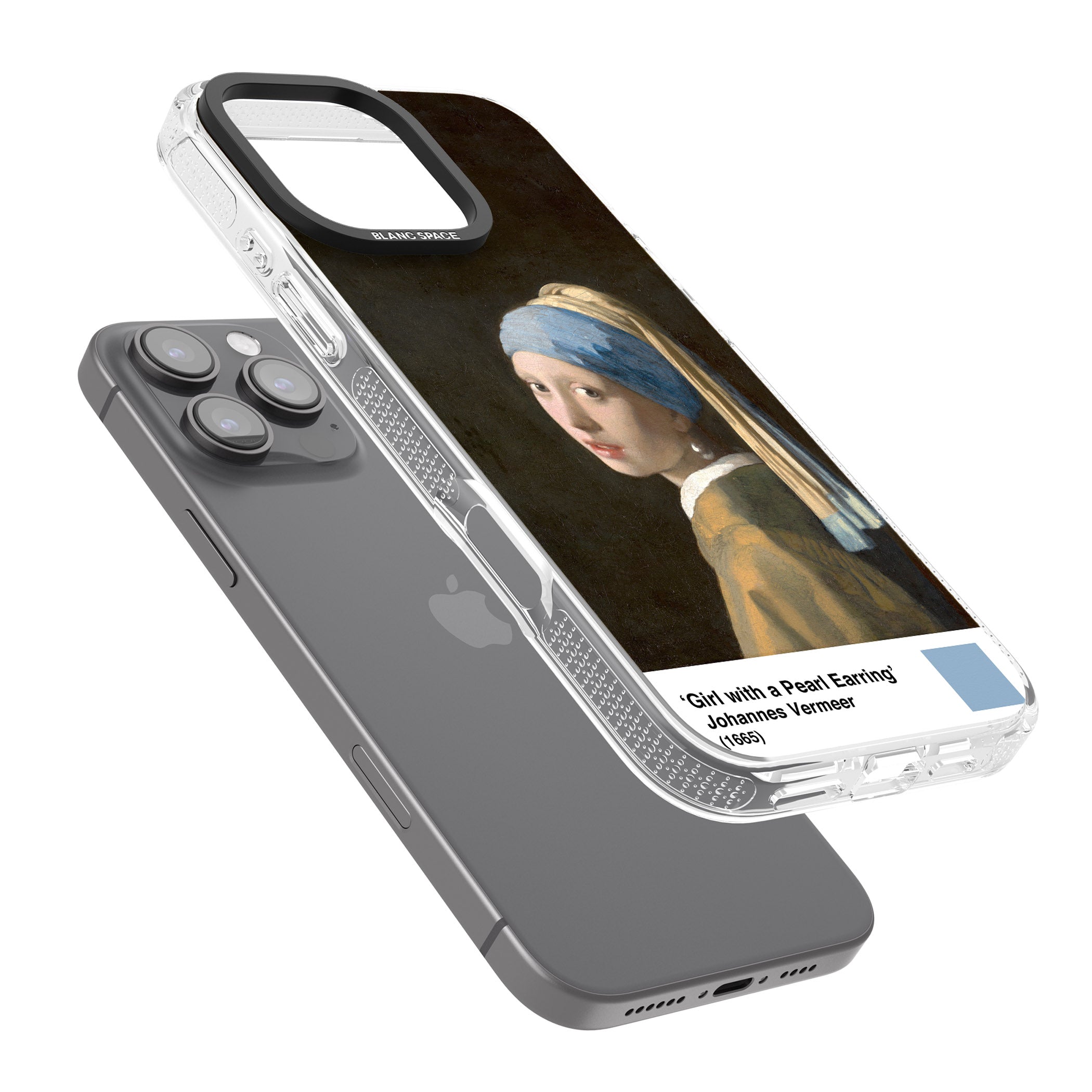 Girl with a Pearl Earring iPhone 16 Pro Max / 16 Pro Clear Case Impact Air - Blanc Space