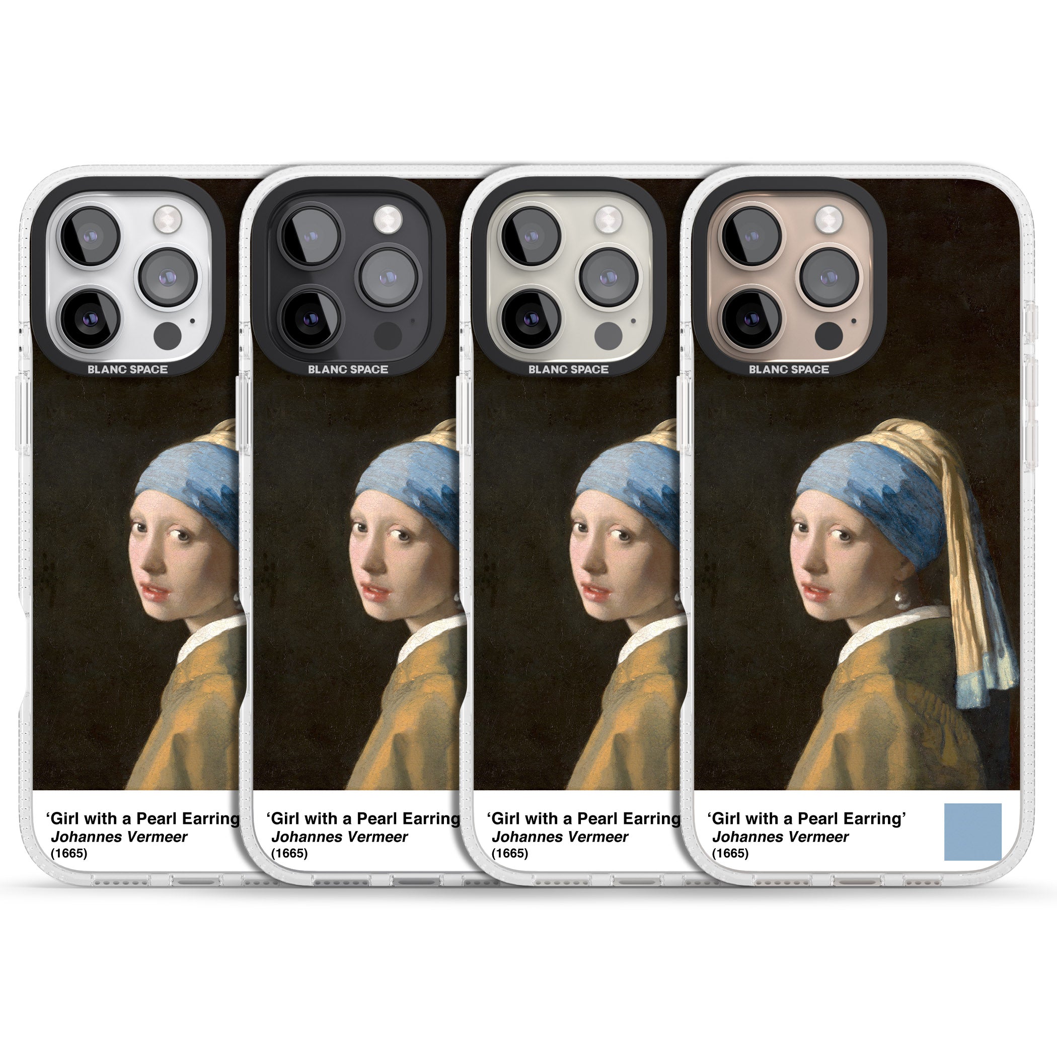 Girl with a Pearl Earring iPhone 16 Pro Max / 16 Pro Clear Case Impact Air - Blanc Space