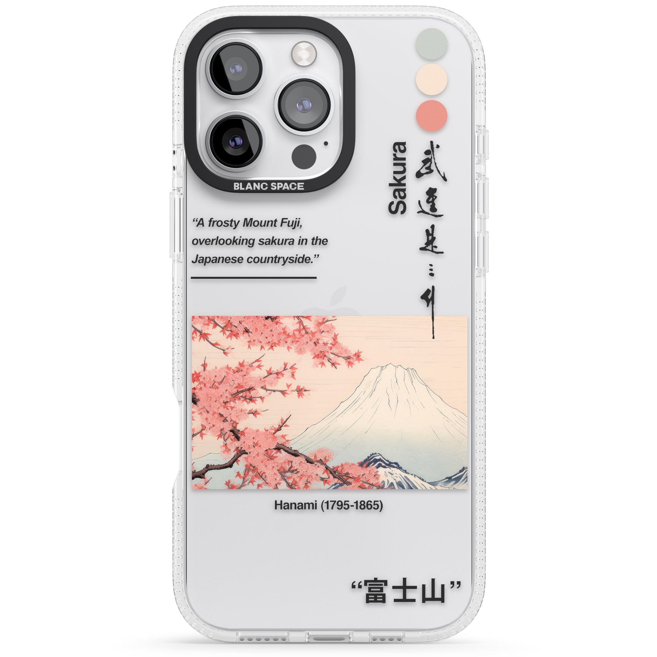 Hanami iPhone 16 Pro Max / 16 Pro Clear Case Impact Air - Blanc Space