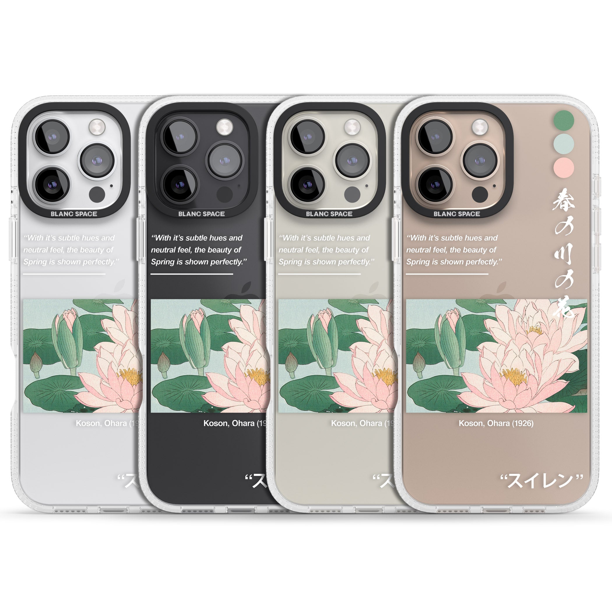 Water Lily iPhone 16 Pro Max / 16 Pro Clear Case Impact Air - Blanc Space