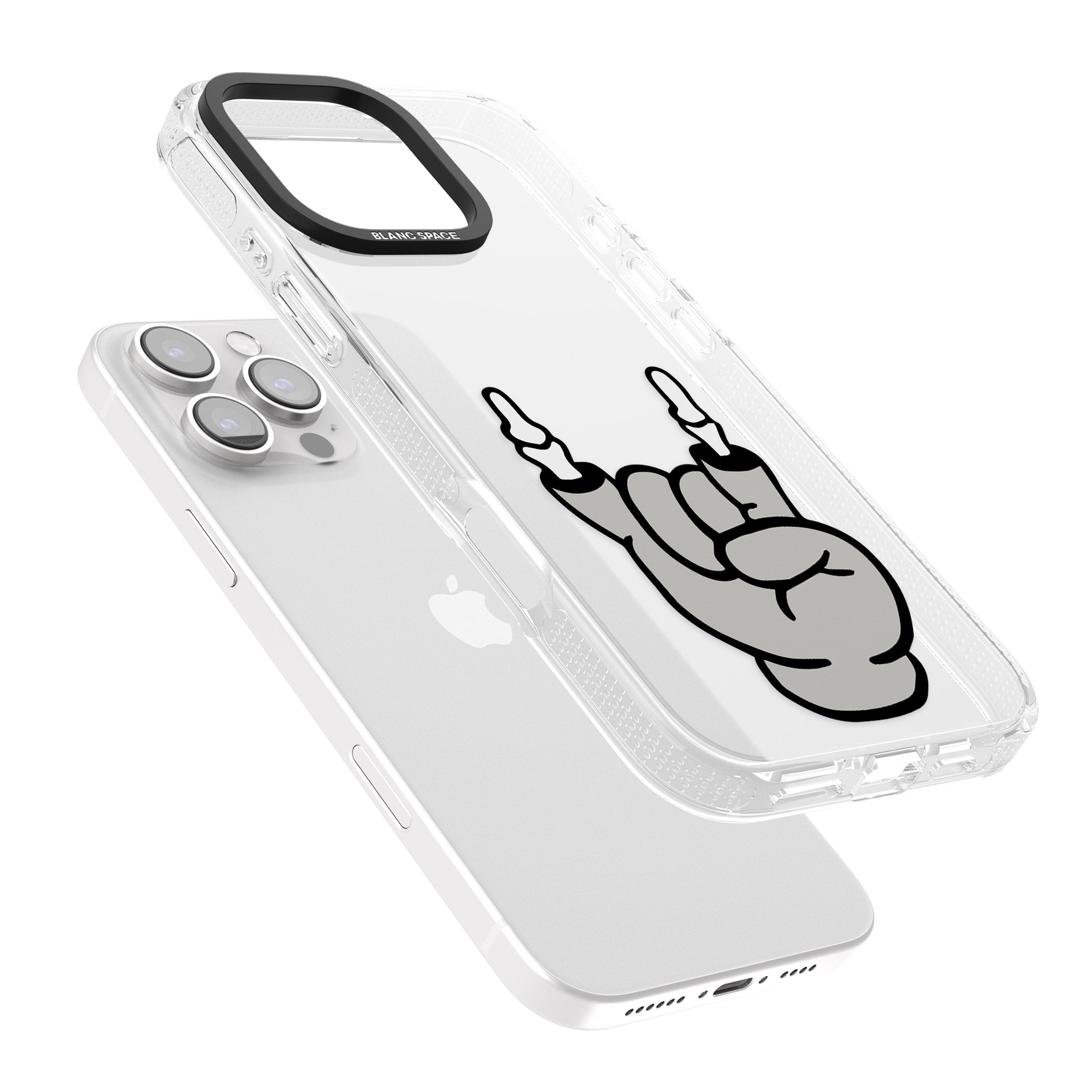 Rock 'til you drop iPhone 16 Pro Max / 16 Pro Clear Case Impact Air - Blanc Space