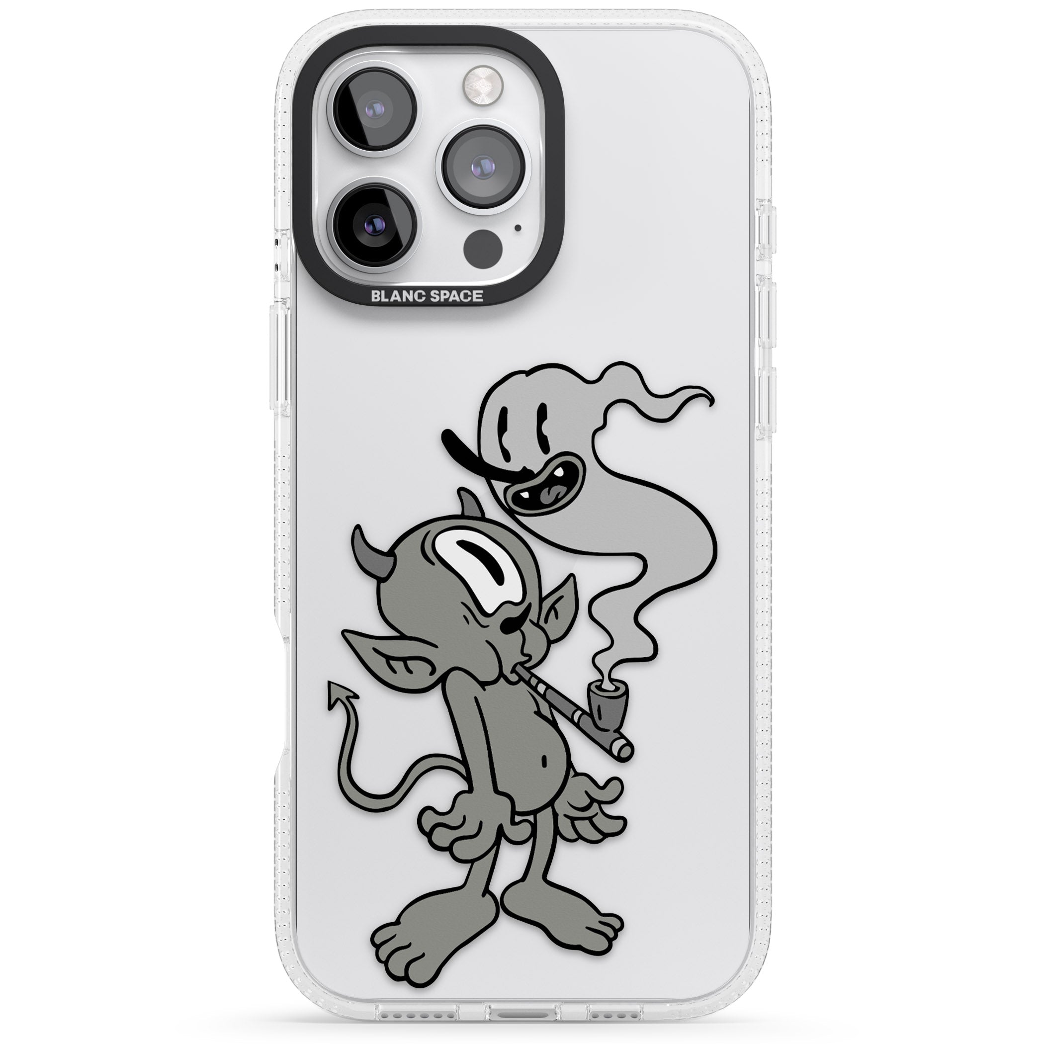 Pipe Goblin iPhone 16 Pro Max / 16 Pro Clear Case Impact Air - Blanc Space