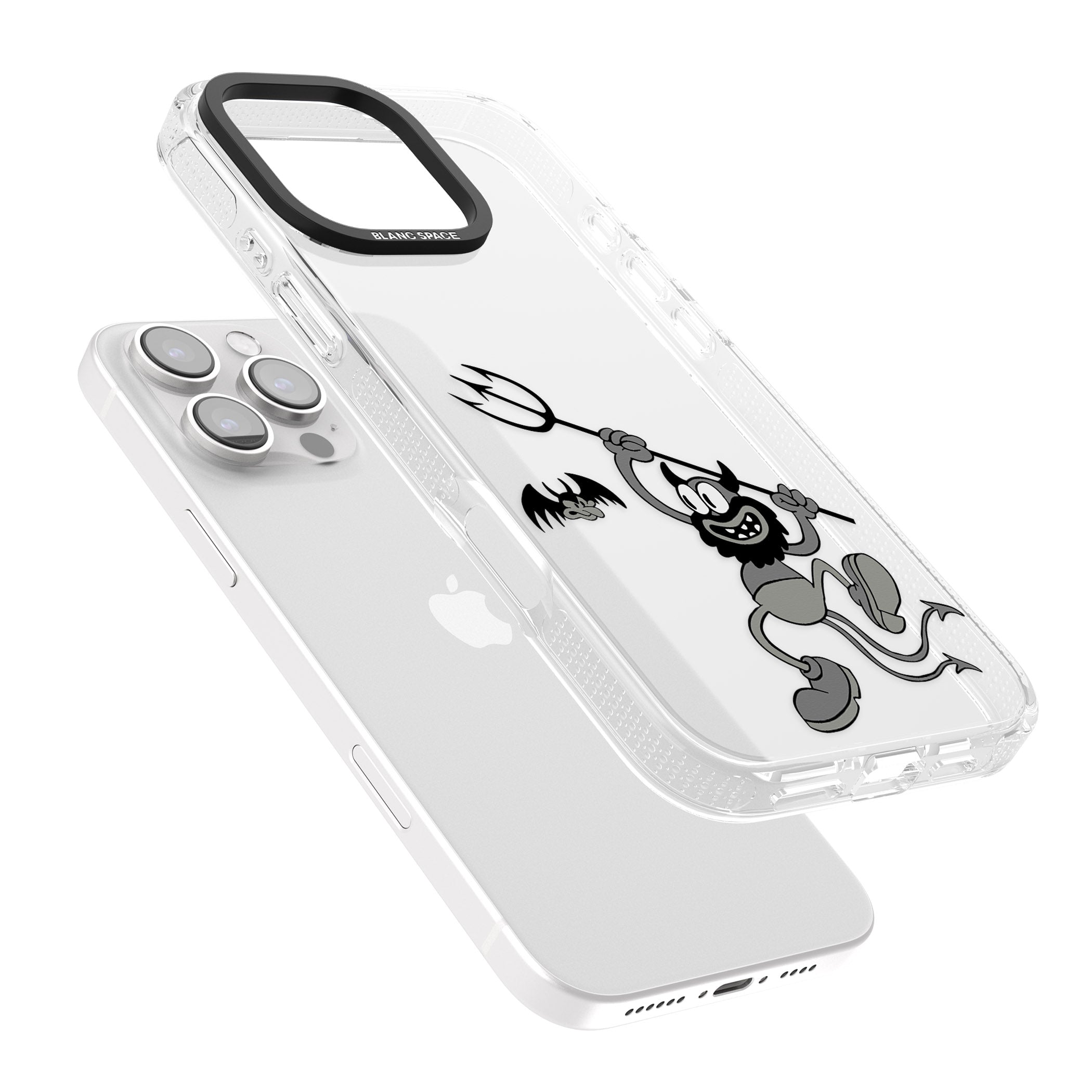 Dancing Devil iPhone 16 Pro Max / 16 Pro Clear Case Impact Air - Blanc Space