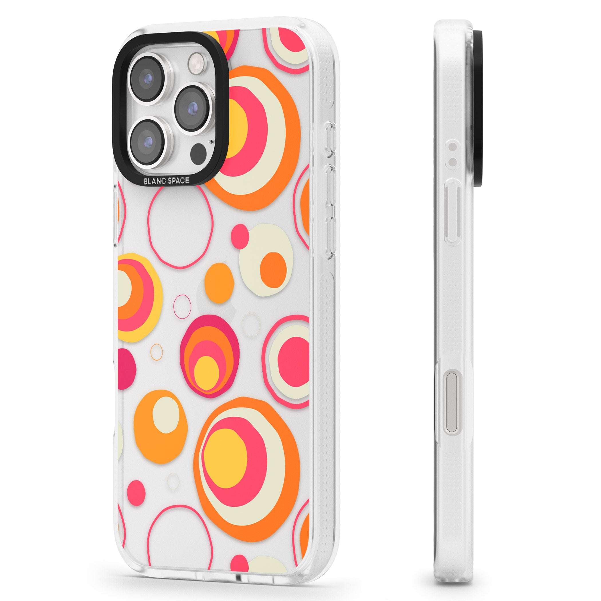 Mid-Century Party Pattern iPhone 16 Pro Max / 16 Pro Clear Case Impact Air - Blanc Space
