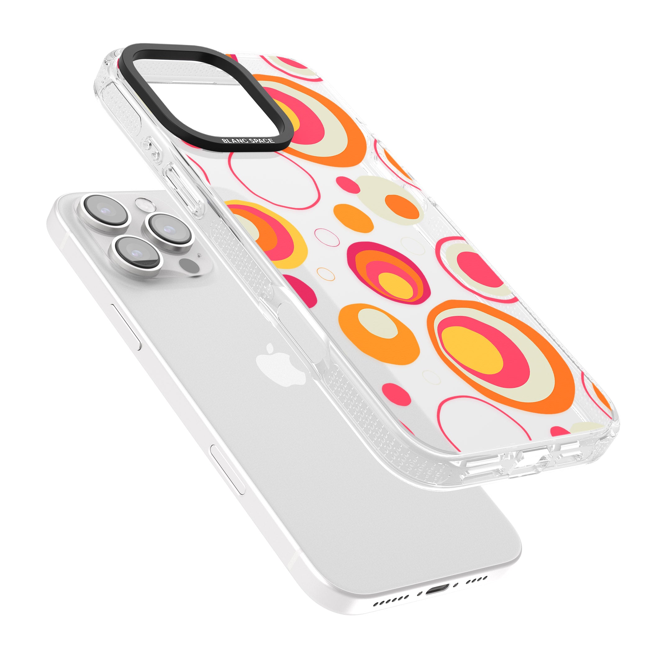 Mid-Century Party Pattern iPhone 16 Pro Max / 16 Pro Clear Case Impact Air - Blanc Space