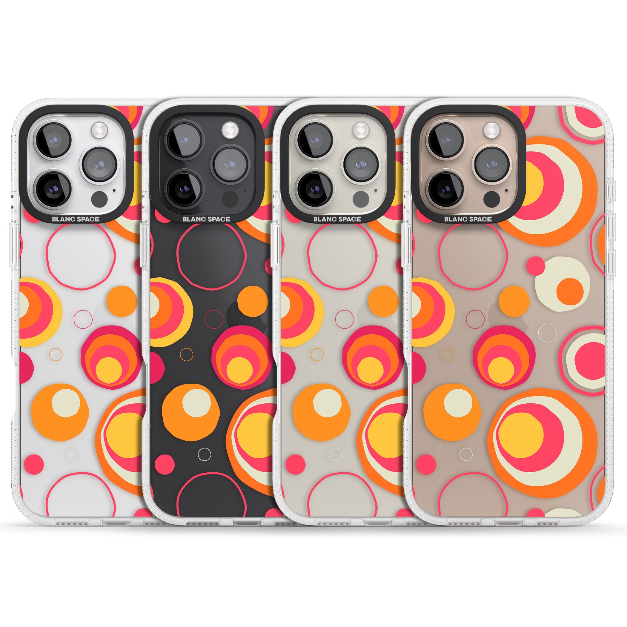 Mid-Century Party Pattern iPhone 16 Pro Max / 16 Pro Clear Case Impact Air - Blanc Space
