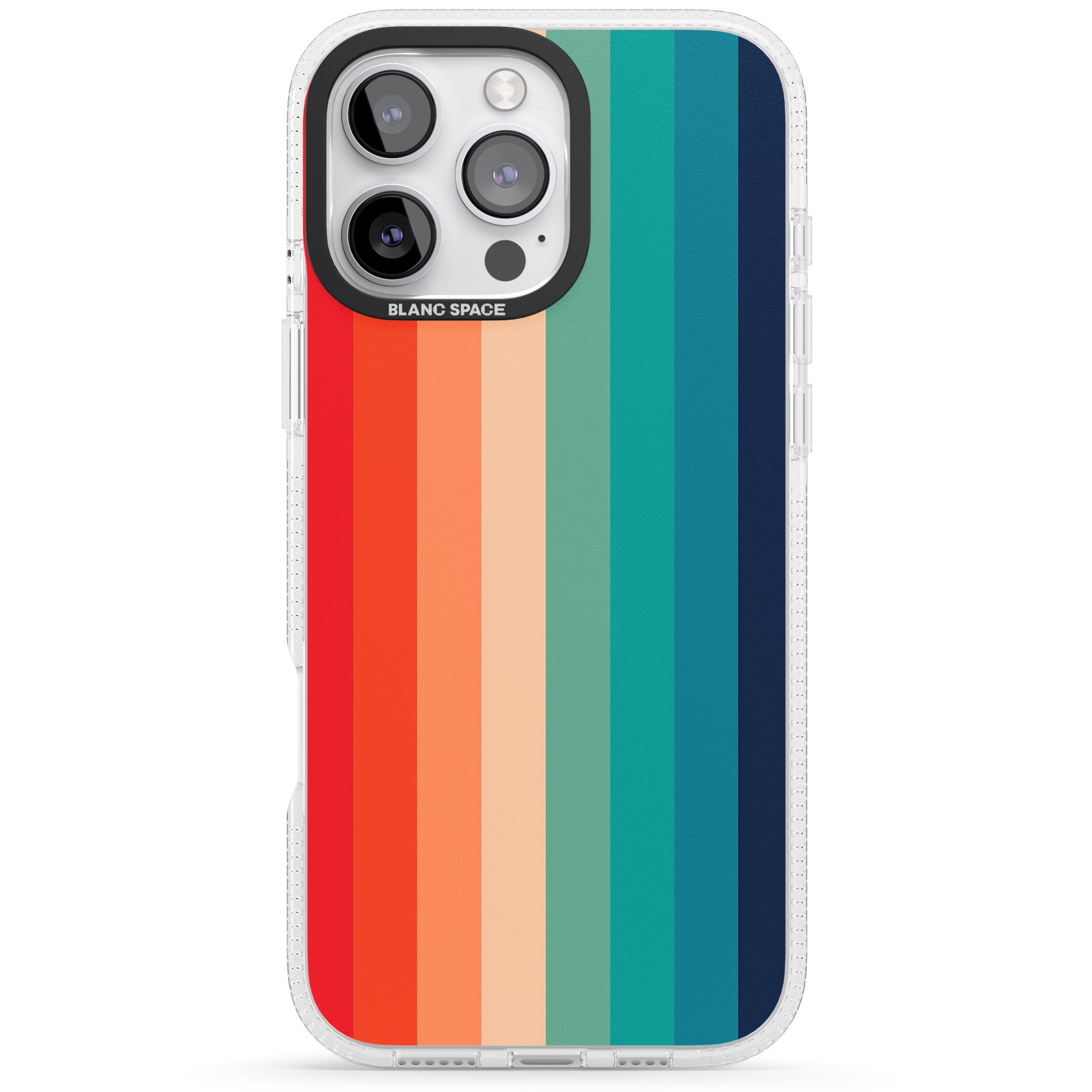 Retro 70's Colour Palette iPhone 16 Pro Max / 16 Pro Clear Case Impact Air - Blanc Space