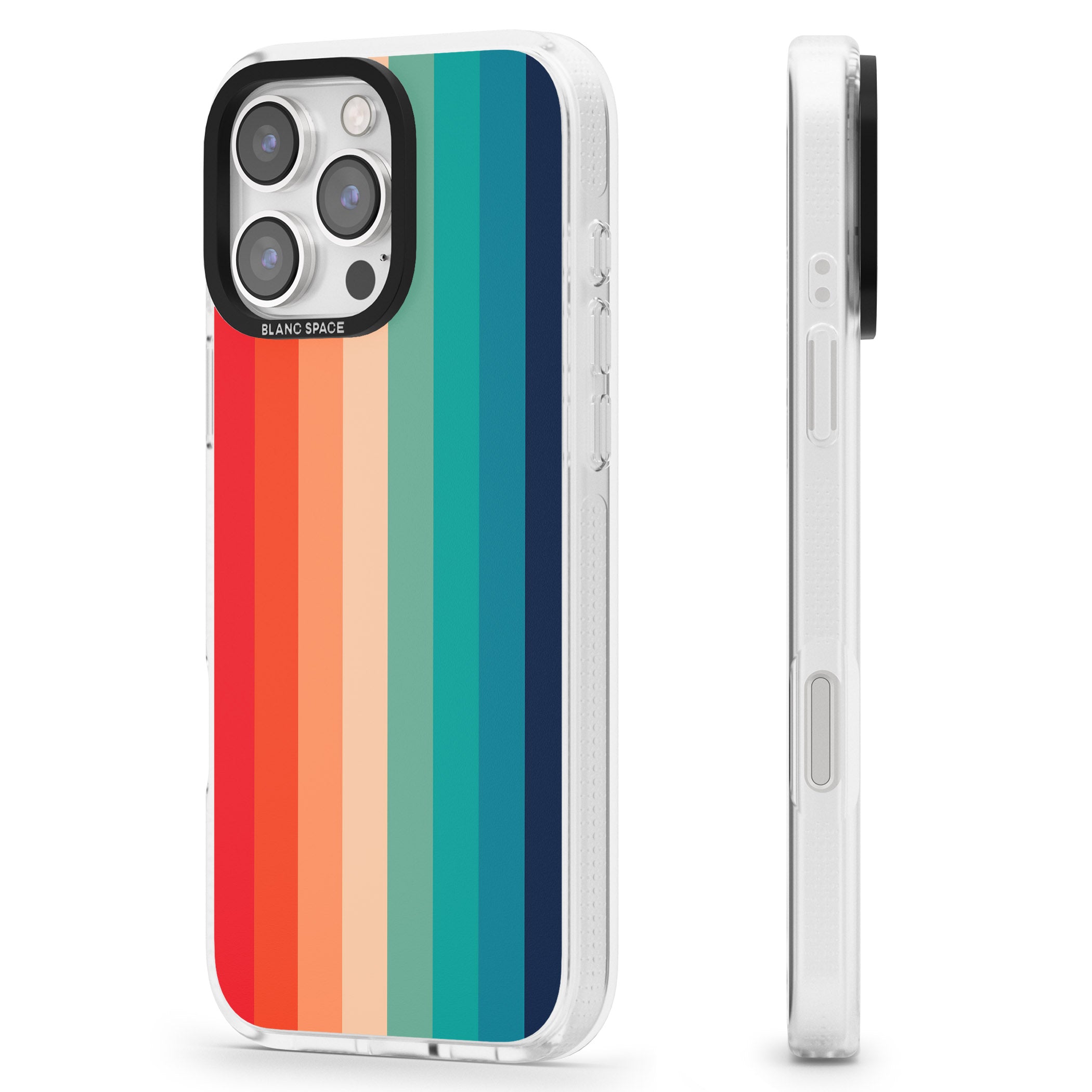 Retro 70's Colour Palette iPhone 16 Pro Max / 16 Pro Clear Case Impact Air - Blanc Space