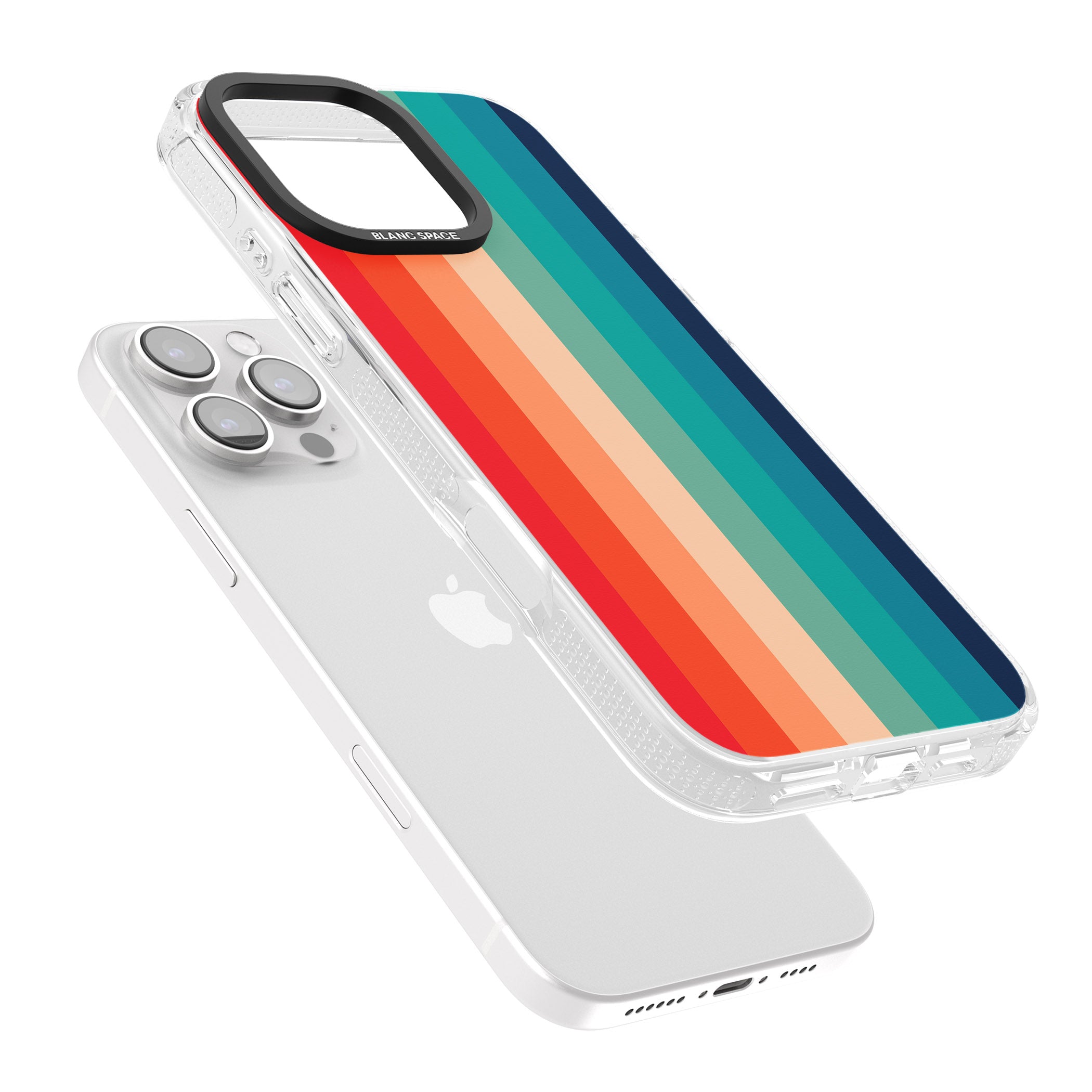 Retro 70's Colour Palette iPhone 16 Pro Max / 16 Pro Clear Case Impact Air - Blanc Space