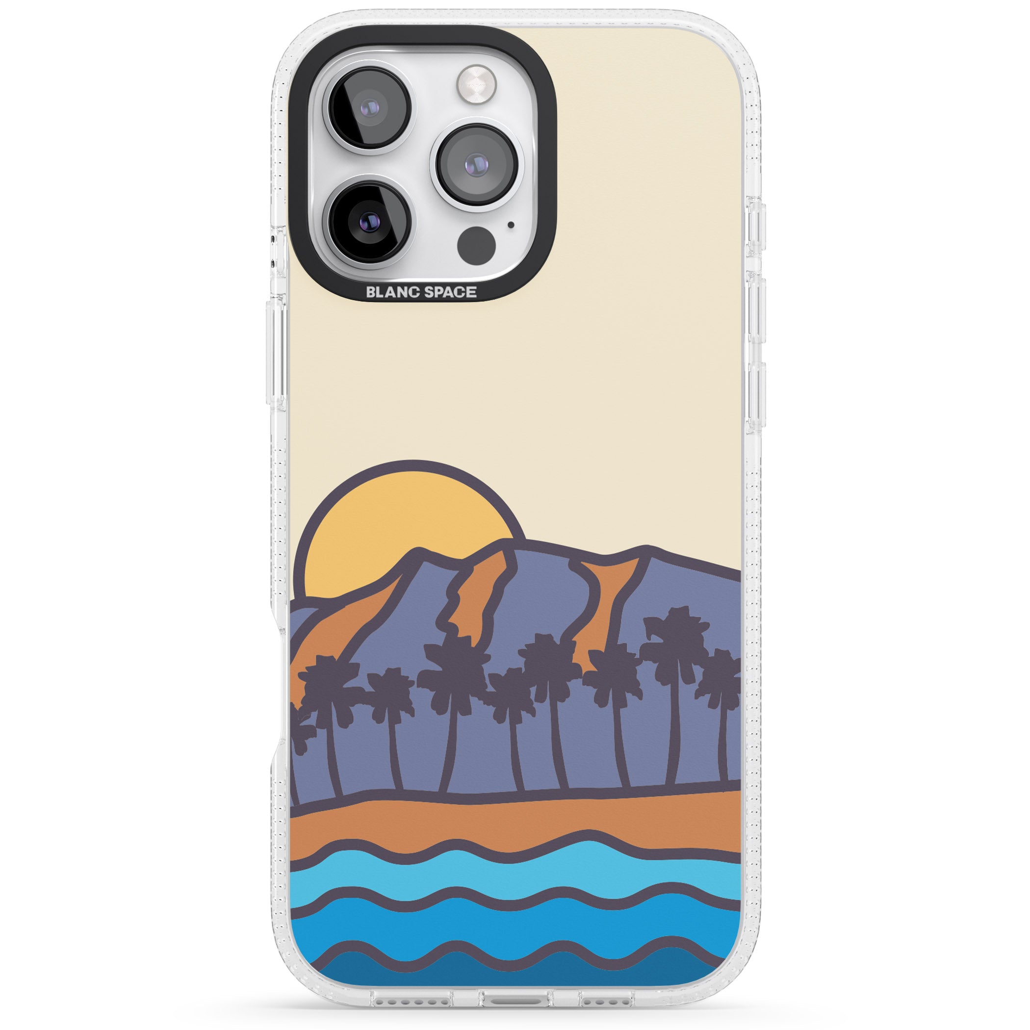 South Sunset iPhone 16 Pro Max / 16 Pro Clear Case Impact Air - Blanc Space