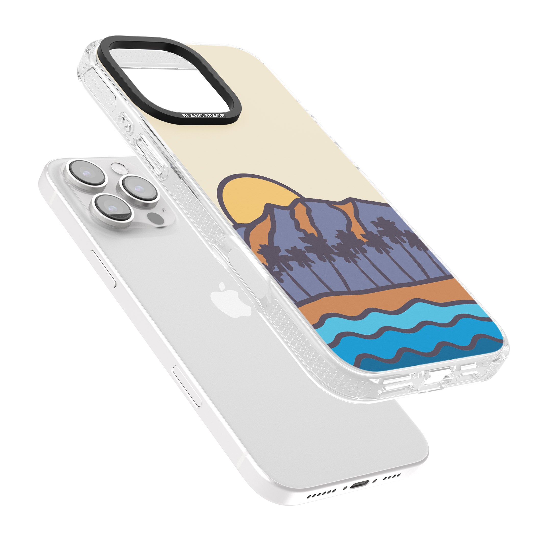 South Sunset iPhone 16 Pro Max / 16 Pro Clear Case Impact Air - Blanc Space