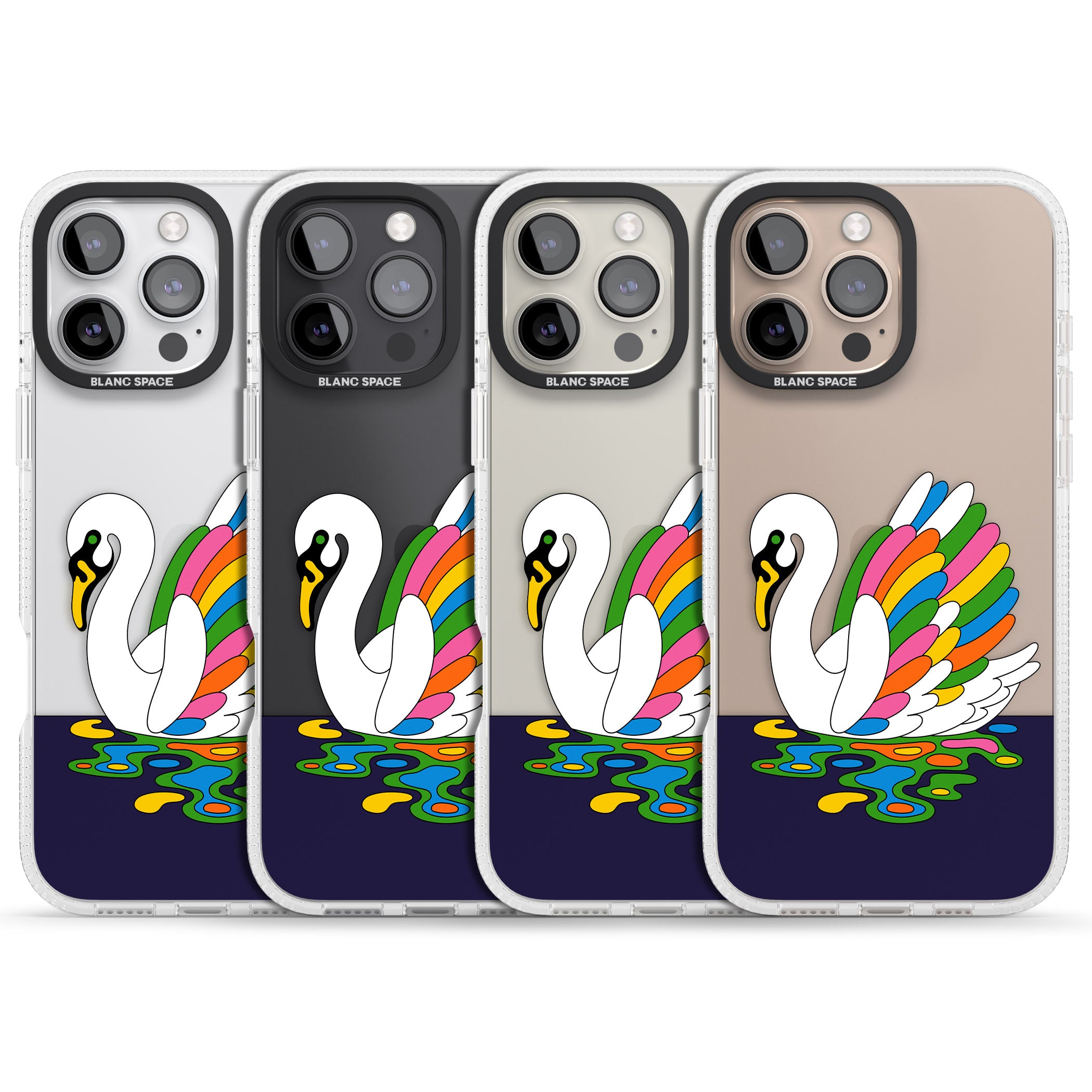 Serene Swan iPhone 16 Pro Max / 16 Pro Clear Case Impact Air - Blanc Space