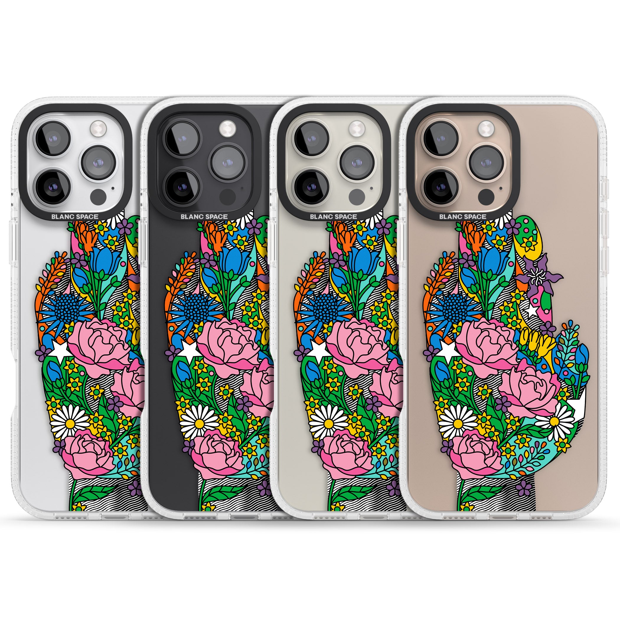 Garden Touch iPhone 16 Pro Max / 16 Pro Clear Case Impact Air - Blanc Space