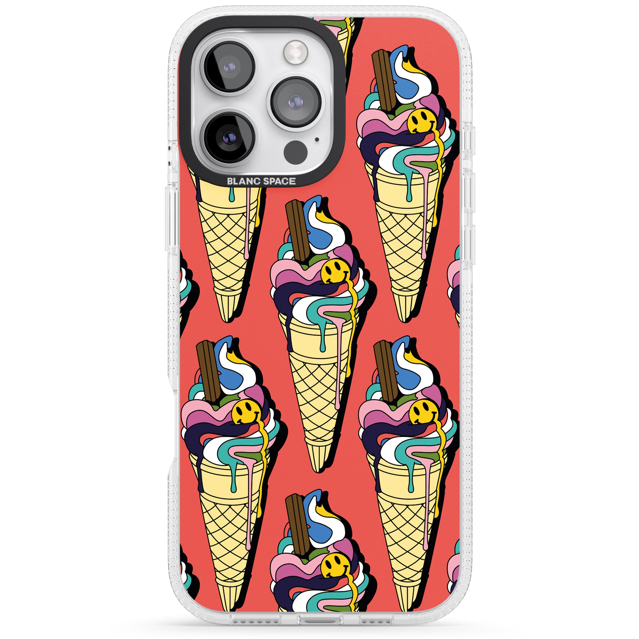Trip & Drip Ice Cream (Red) iPhone 16 Pro Max / 16 Pro Clear Case Impact Air - Blanc Space